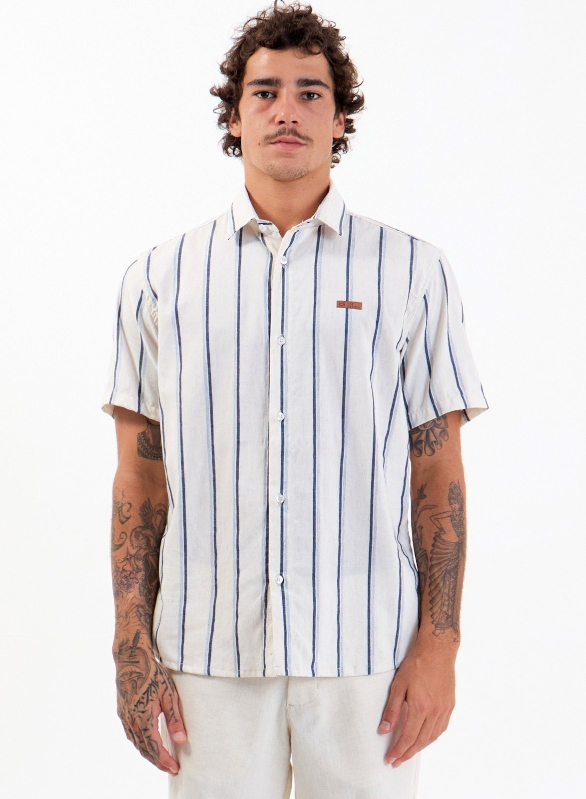 Imagem principal Camisa Linho Vida Marinha Listrada Vida Marinha preto