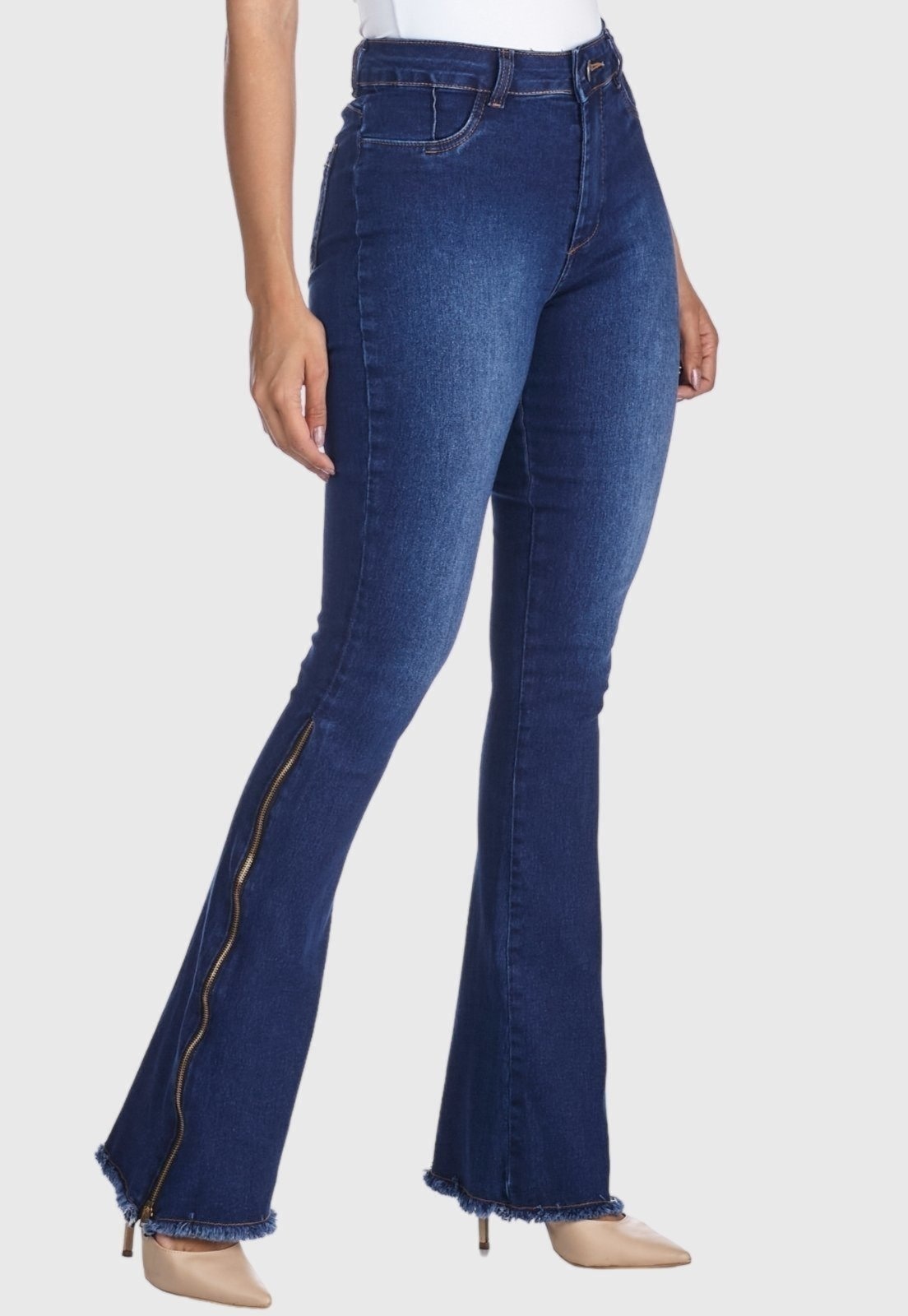 Imagem principal Calça Jeans HNO Jeans Flare Com Barra Desfiada HNO Jeans azul