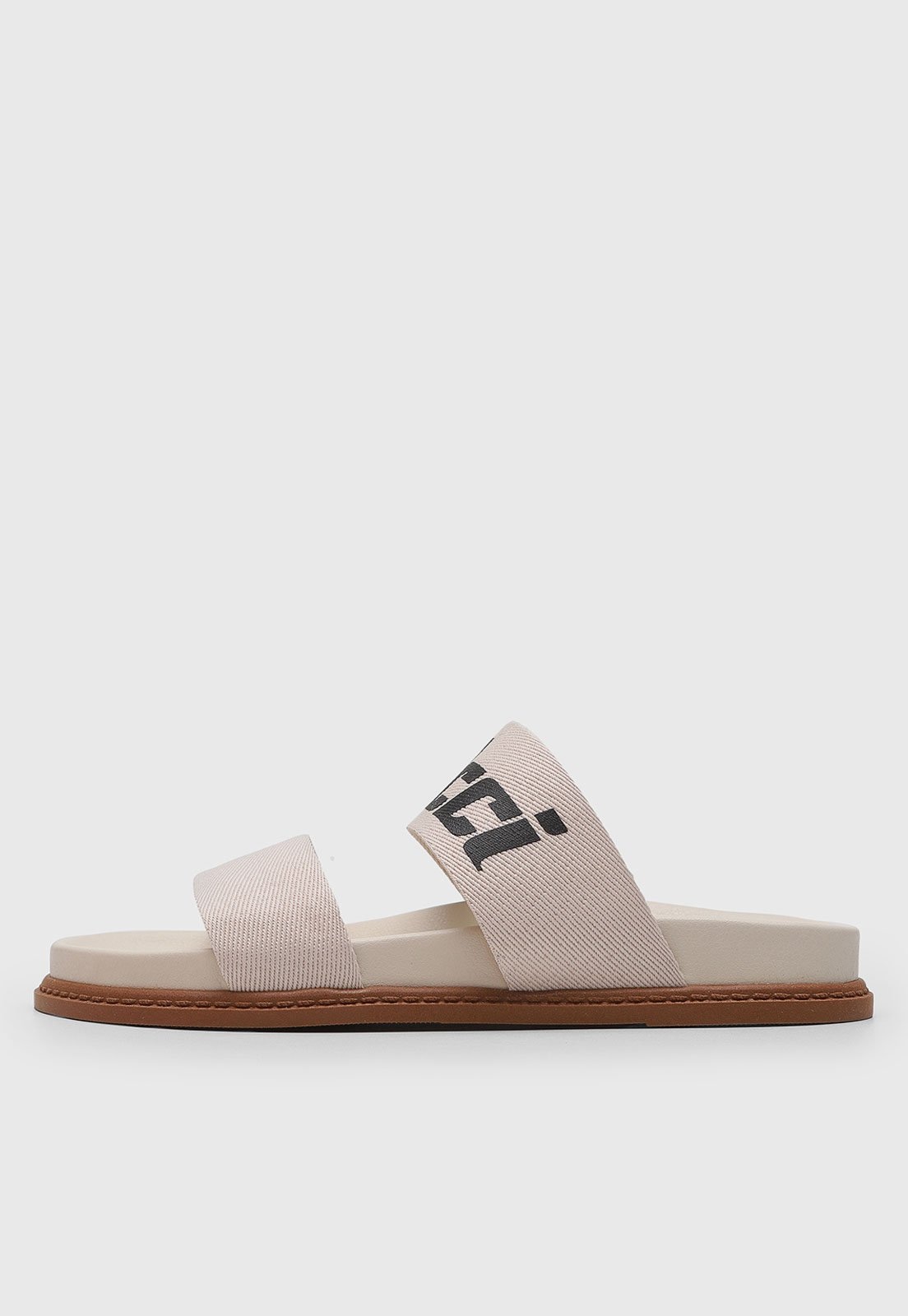 Imagem principal Rasteira Feminina Colcci Duas Tiras Logo Off-White Colcci off-white white