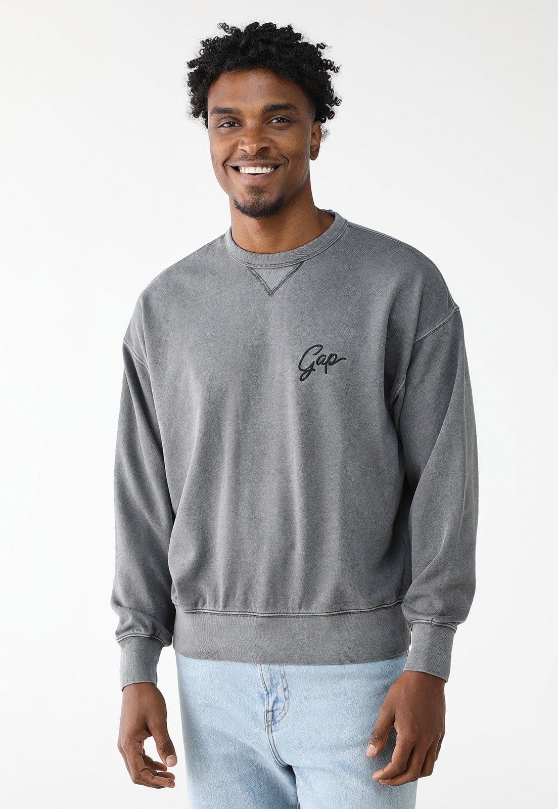 Blusa de Moletom Fechada GAP Logo Grafite