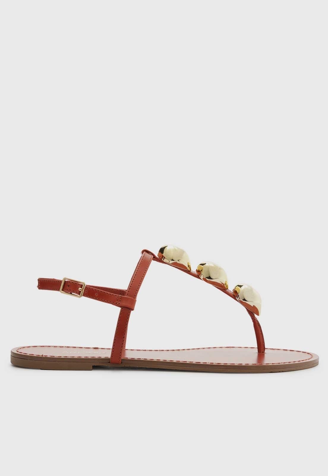 Imagem principal Rasteira Fechada Arezzo Esferas Douradas Orange Red Arezzo laranja orange