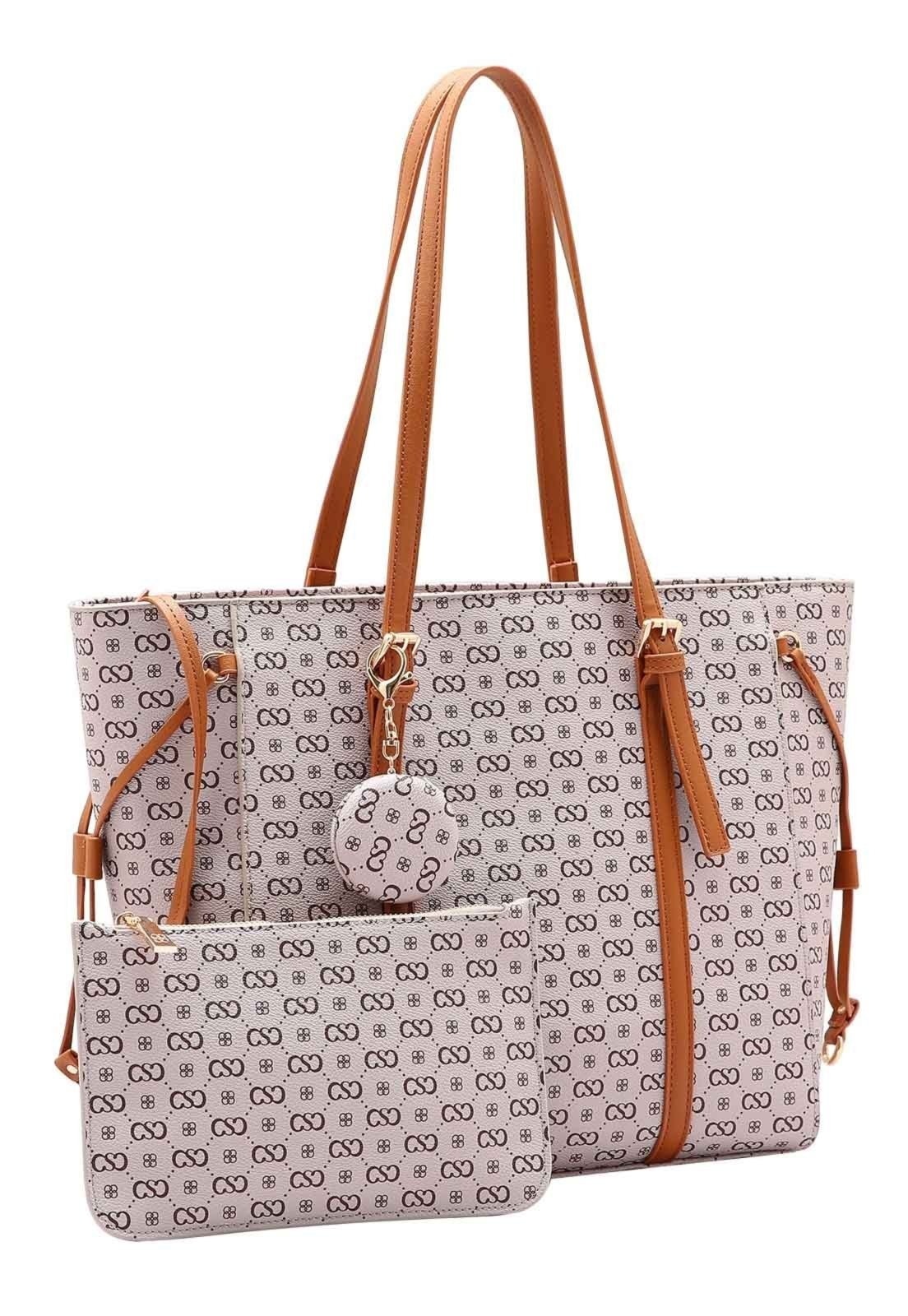 Imagem principal Kit Bolsa Feminina + Necessaire Chenson Original Elegance Luxo Ombro 3485079 Chenson bege