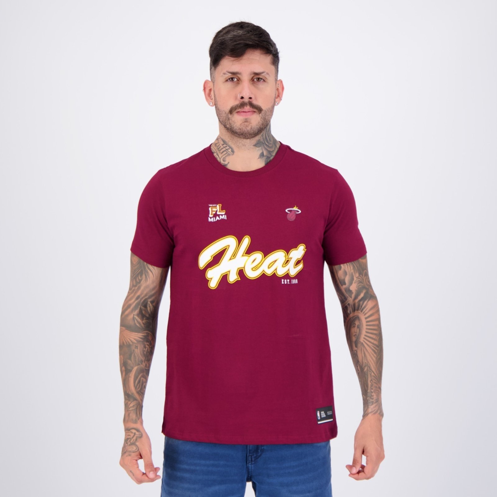 Imagem principal Camiseta NBA Miami Heat Cursive Bordô NBA vermelho