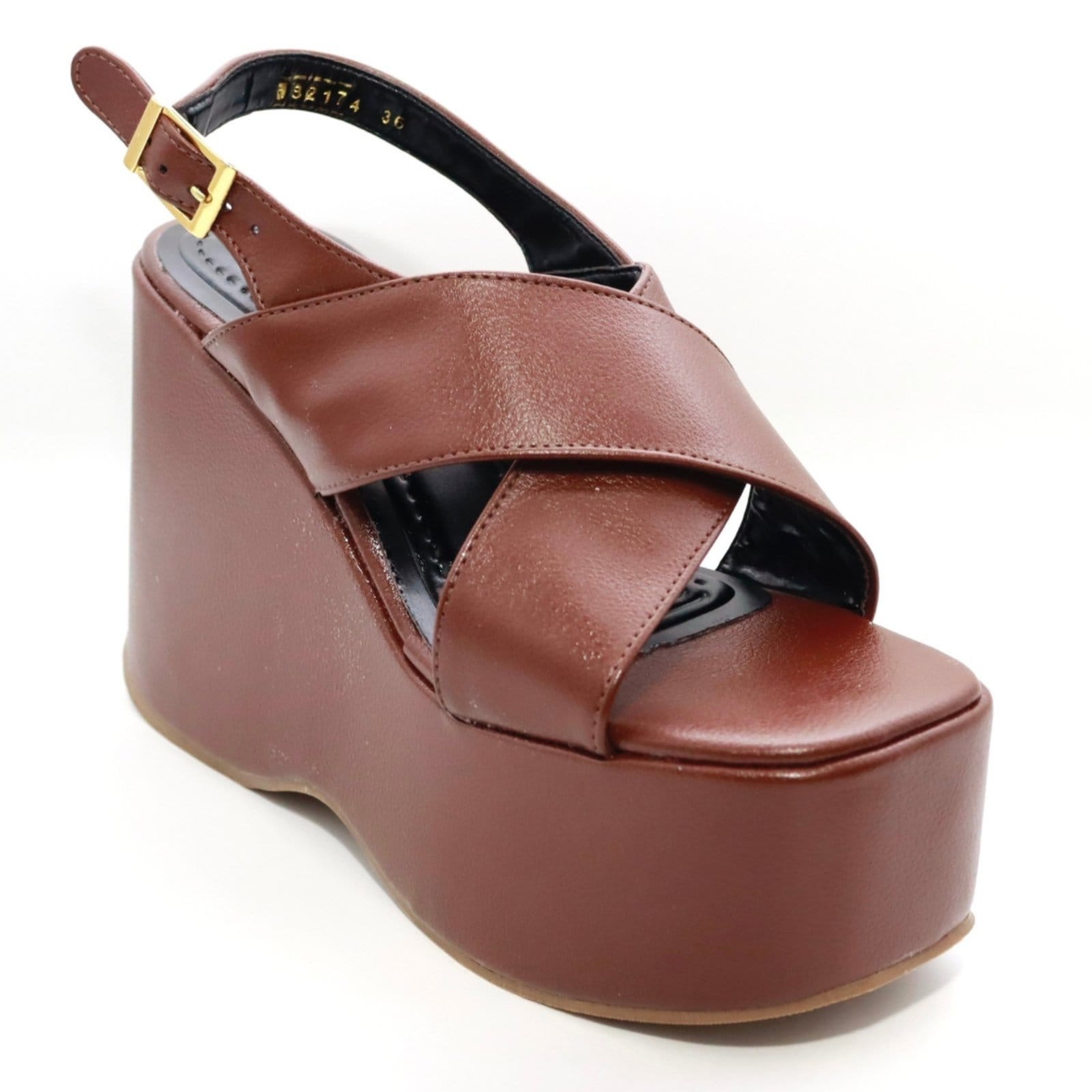 Sandália Feminino Anabela Plataforma 182174 Floter Cacau Flor Da Pele