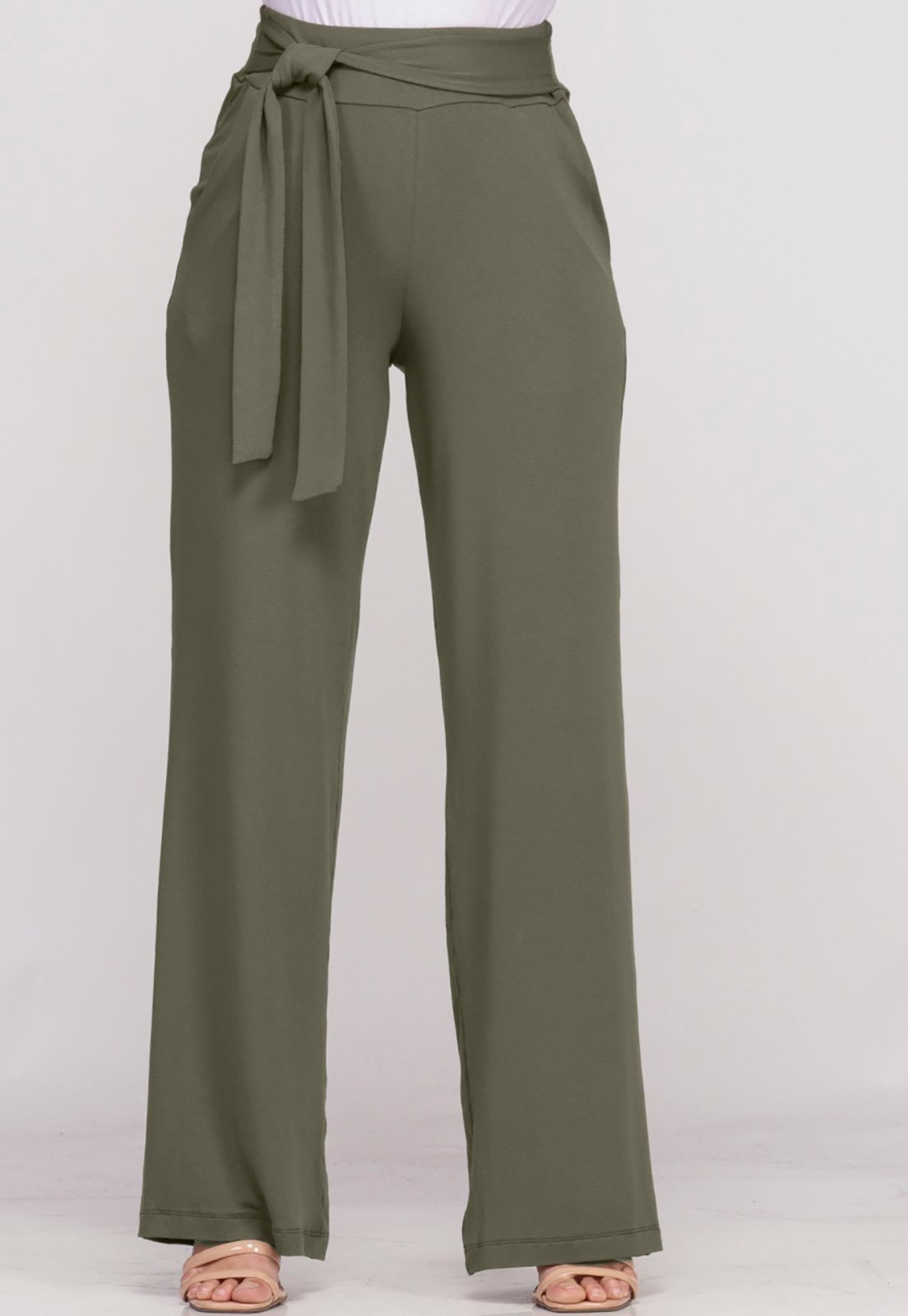 Imagem principal Calça Pantalona Cós largo Bolsos B’Bonnie Sheila BBonnie verde militar