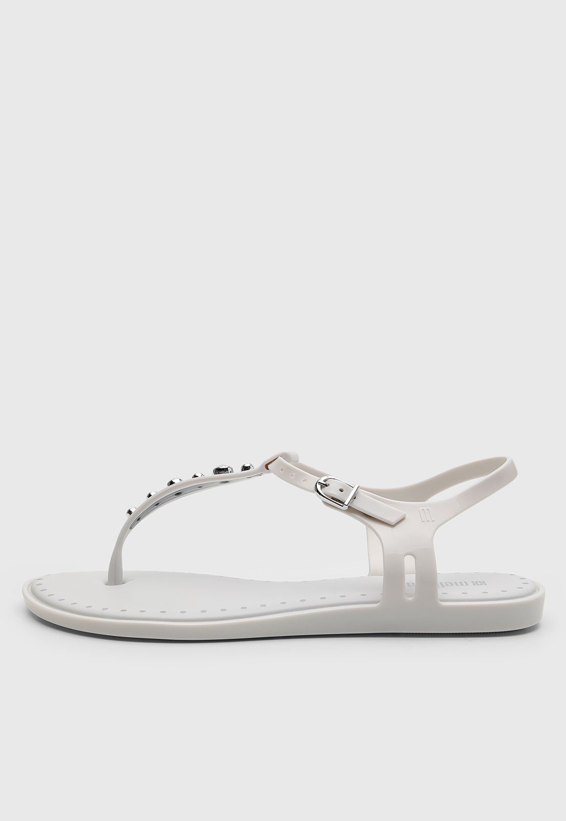 Imagem principal Rasteira Feminina Melissa Fechada Aplicações T Branca Melissa branco