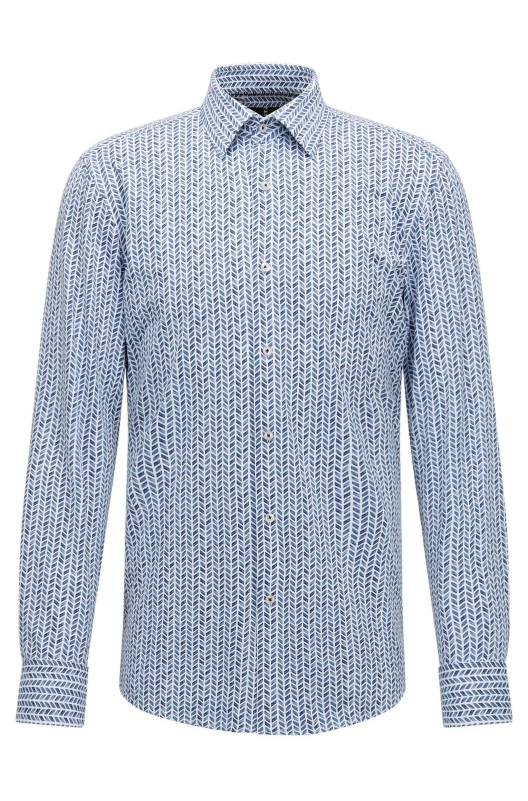 Camisa Slim Fit Estampada Em Tecido Stretch