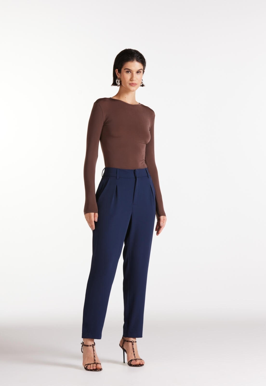 Imagem principal Calça Alfaiataria Cintura Alta Traymon Marinho Noite Traymon azul marinho