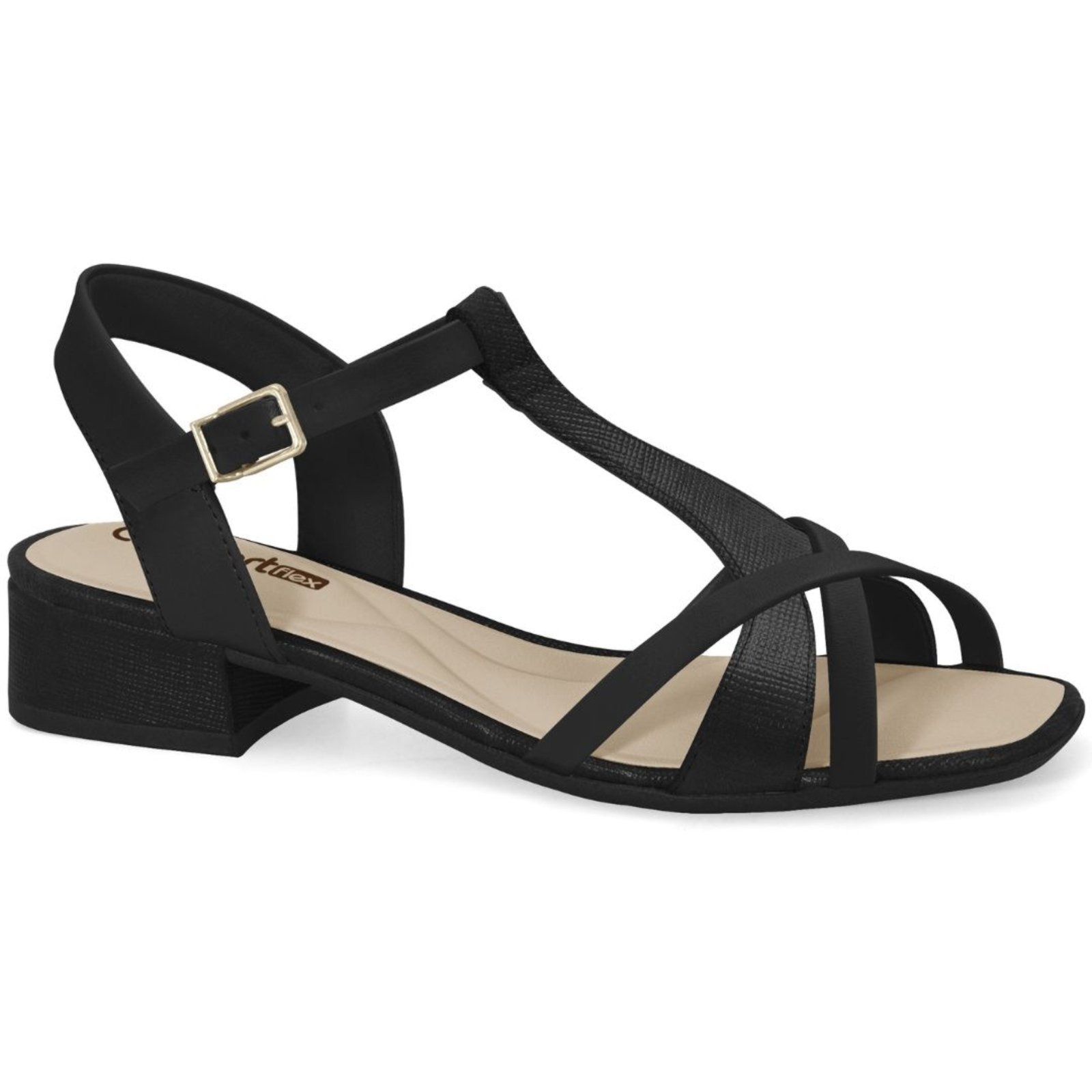 Imagem principal Sandália Feminina Conforto Preta Comfortflex 2555407-3 Comfortflex preto