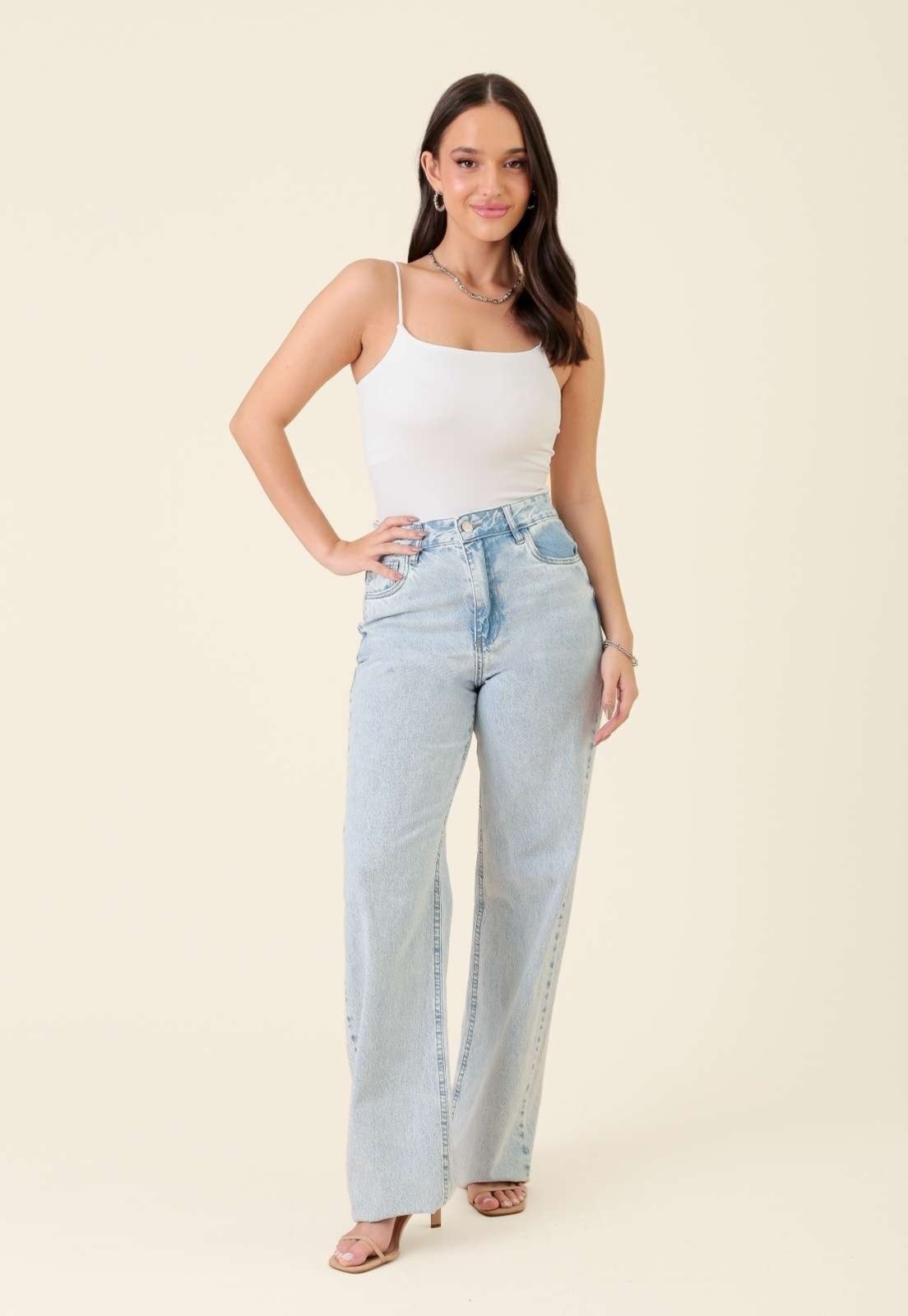 Imagem principal Calça Jeans Pop Me Reta Claro Pop Me azul