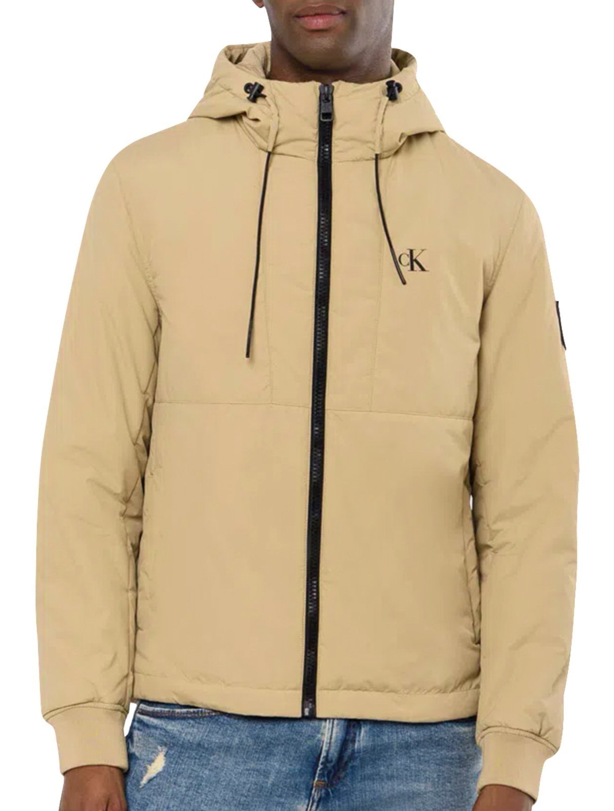 Imagem principal Jaqueta Calvin Klein Jeans Masculina Reciclada Chest Logo Cáqui Claro Calvin Klein bege