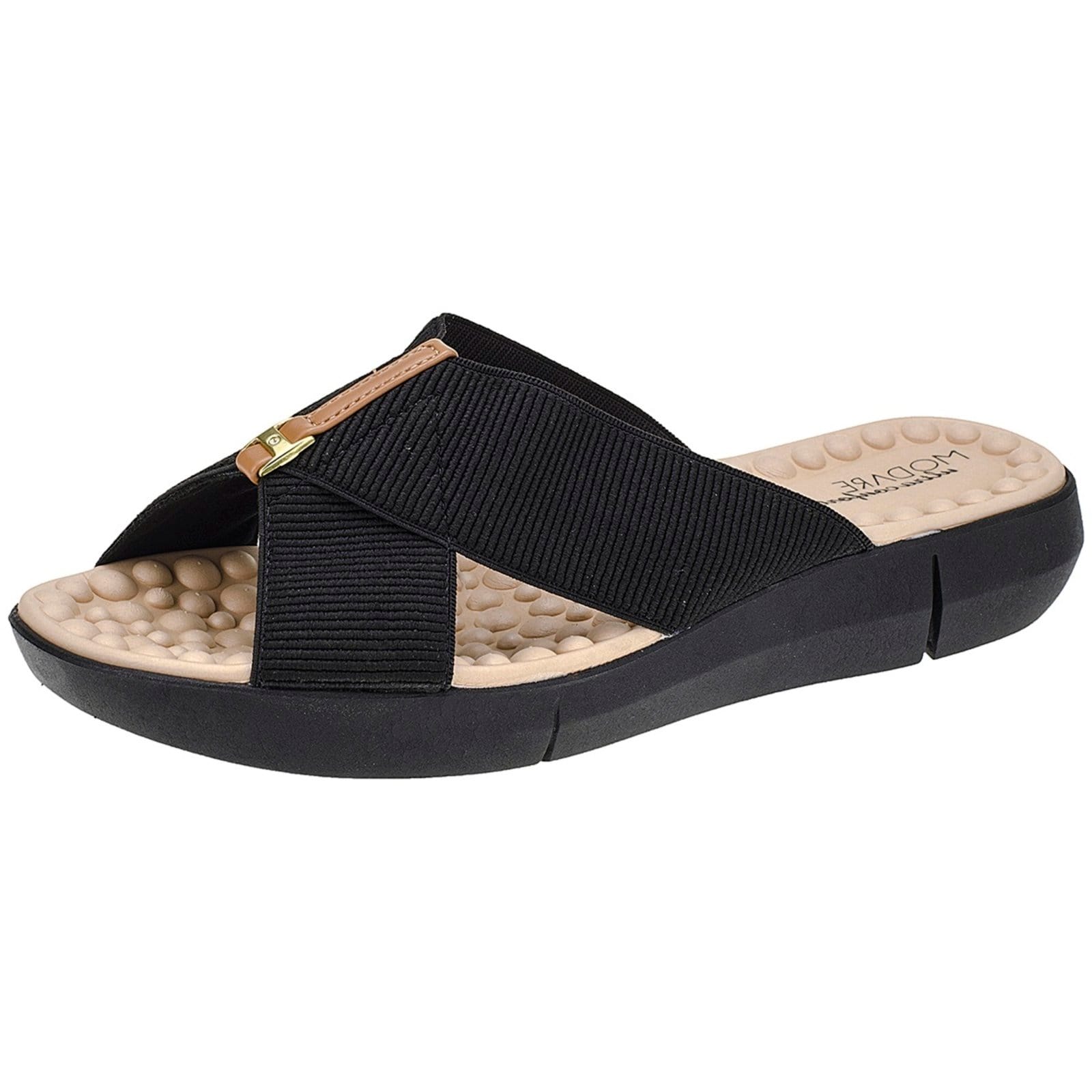 Sandália Chinelo Com Tira Em Elástico Canelado Ortopédico Modare