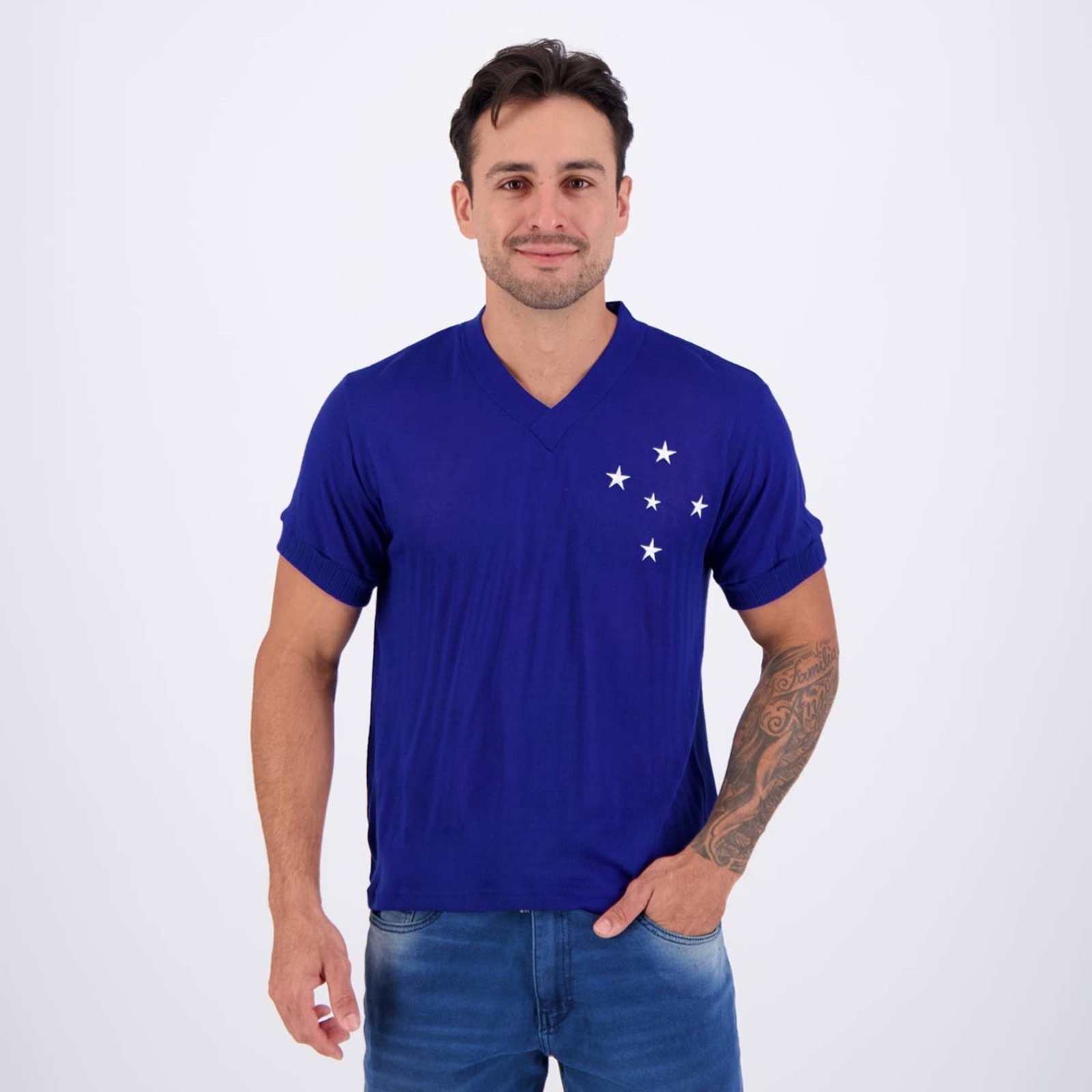 Imagem principal Camisa Cruzeiro Retrô 1976 Oldoni azul