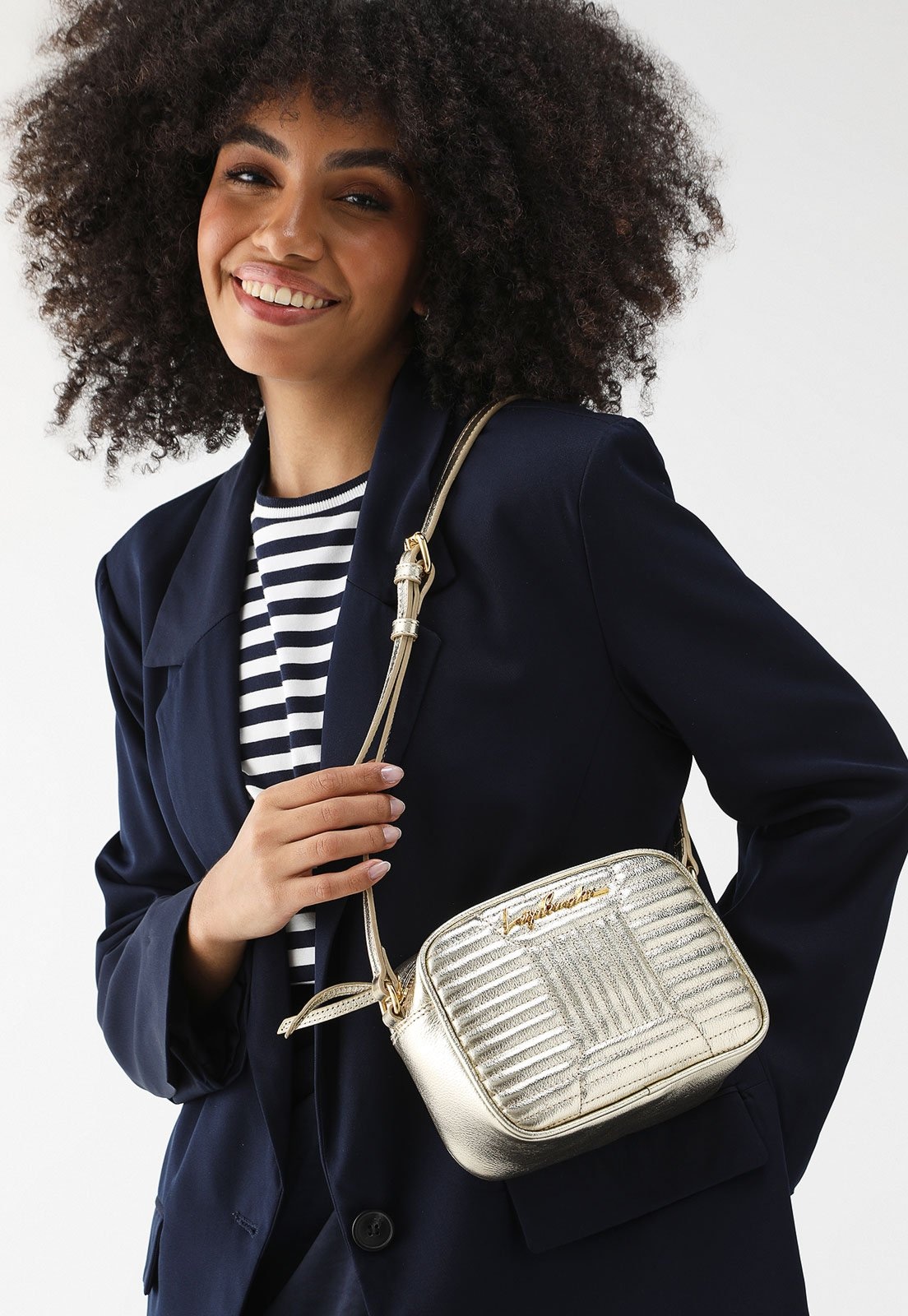 Imagem principal Bolsa Tiracolo Luiza Barcelos Logo Dourada Luiza Barcelos dourado