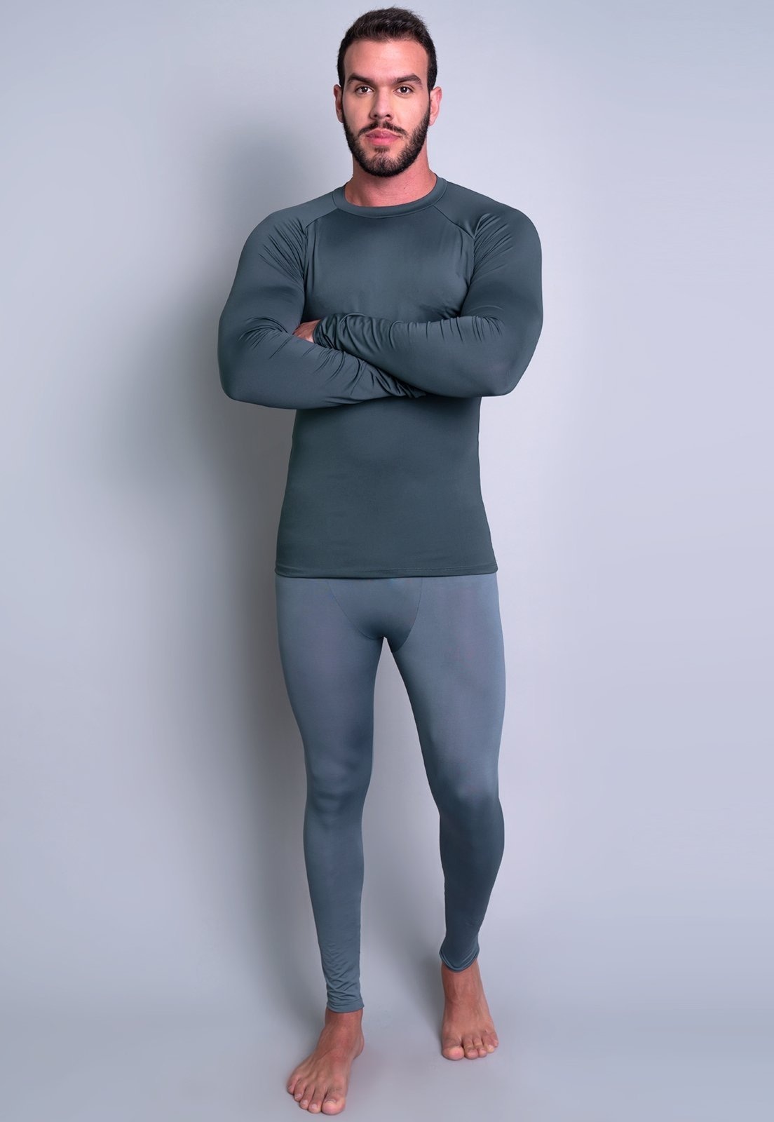 Imagem principal Conjunto Térmico MVB Modas Masculina Segunda Pele Proteç��o Uv 50+ Mvb Modas cinza/vinho