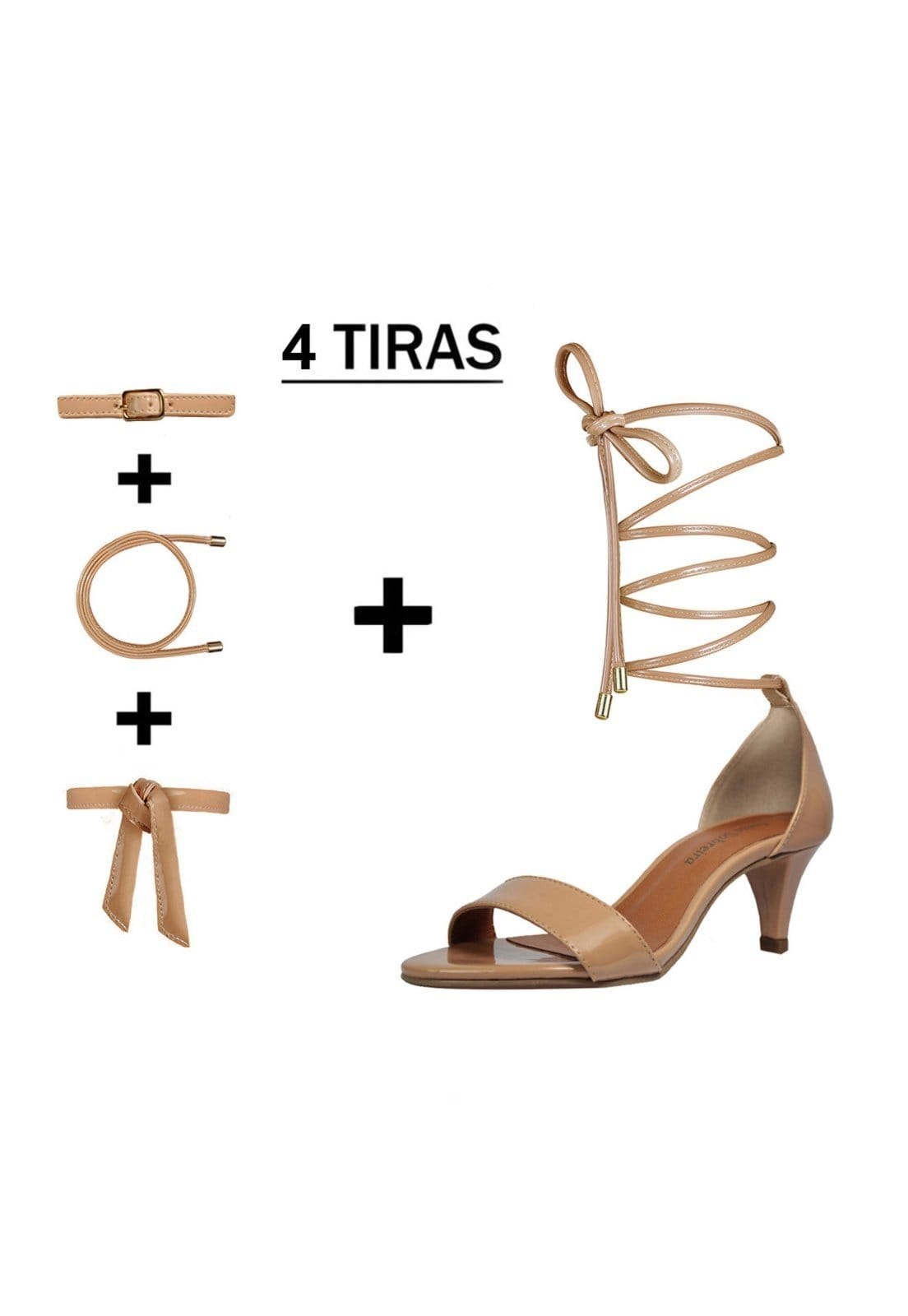 Sandália Troca Tira Salto Baixo Fino Luiza Sobreira Verniz 4068-2