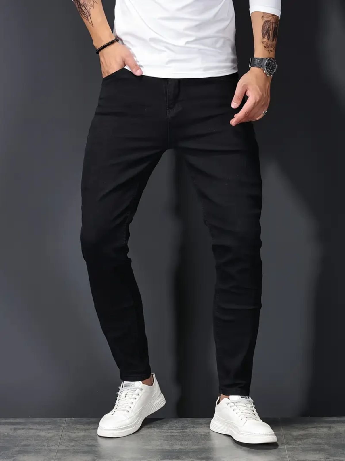 Imagem principal Calça Masculina Skinny Preta - KOVALI Casual e Confortavel KOVALI FASHION STORE jeans/preto