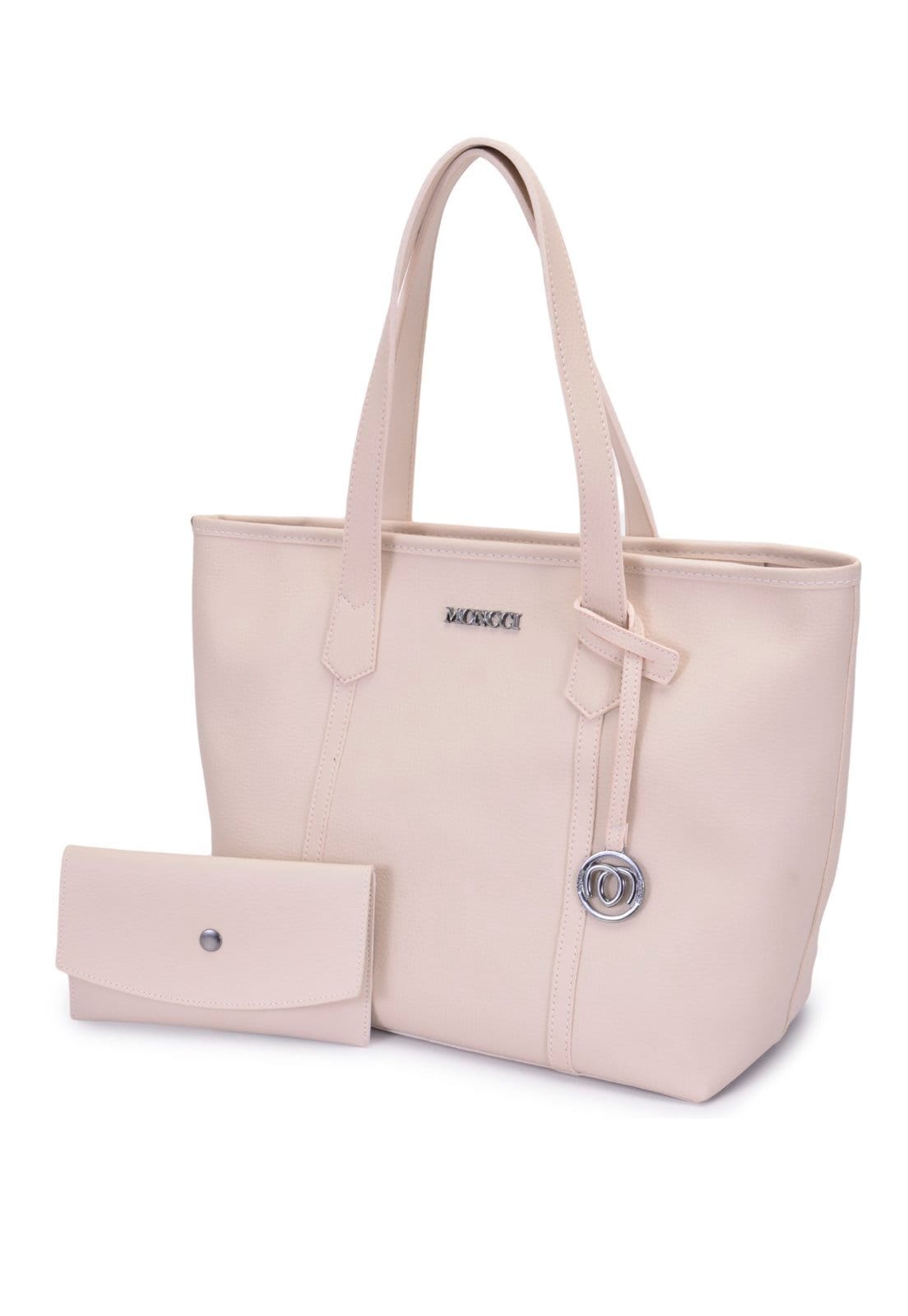 Bolsa de Ombro Grande Moncci Fechamento de zíper Marfim