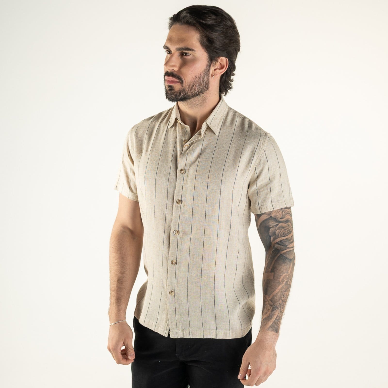 Camisa Versatiold Resort Manga Curta Linho
