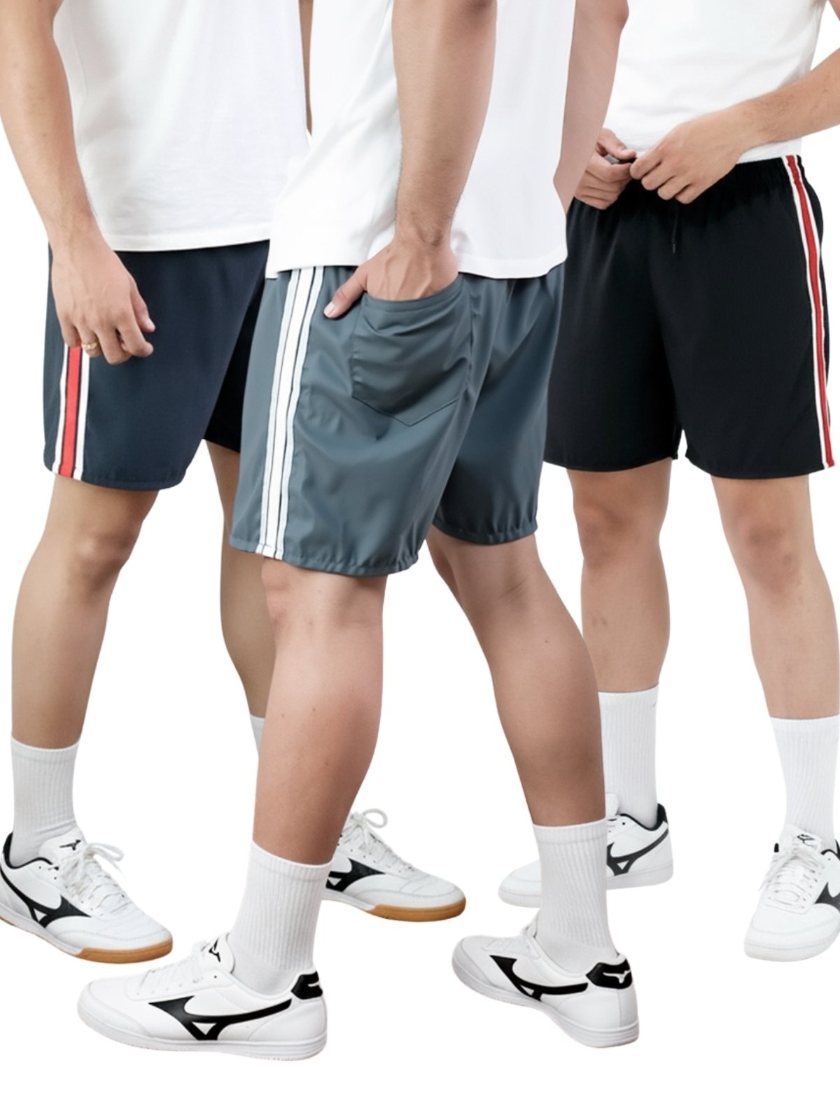 Imagem principal Kit 3 Short Esporte Masculino KS Bermuda Popular Tactel Casual Dia a Dia Frent's azul/azul marinho/cinza/grafite/multicolorido/preto