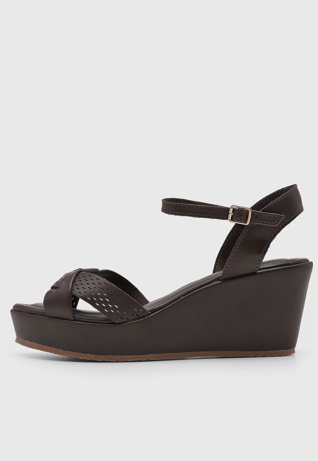 Imagem principal Sandália Feminina Bottero Anabela Tiras Vazadas Bottero marrom