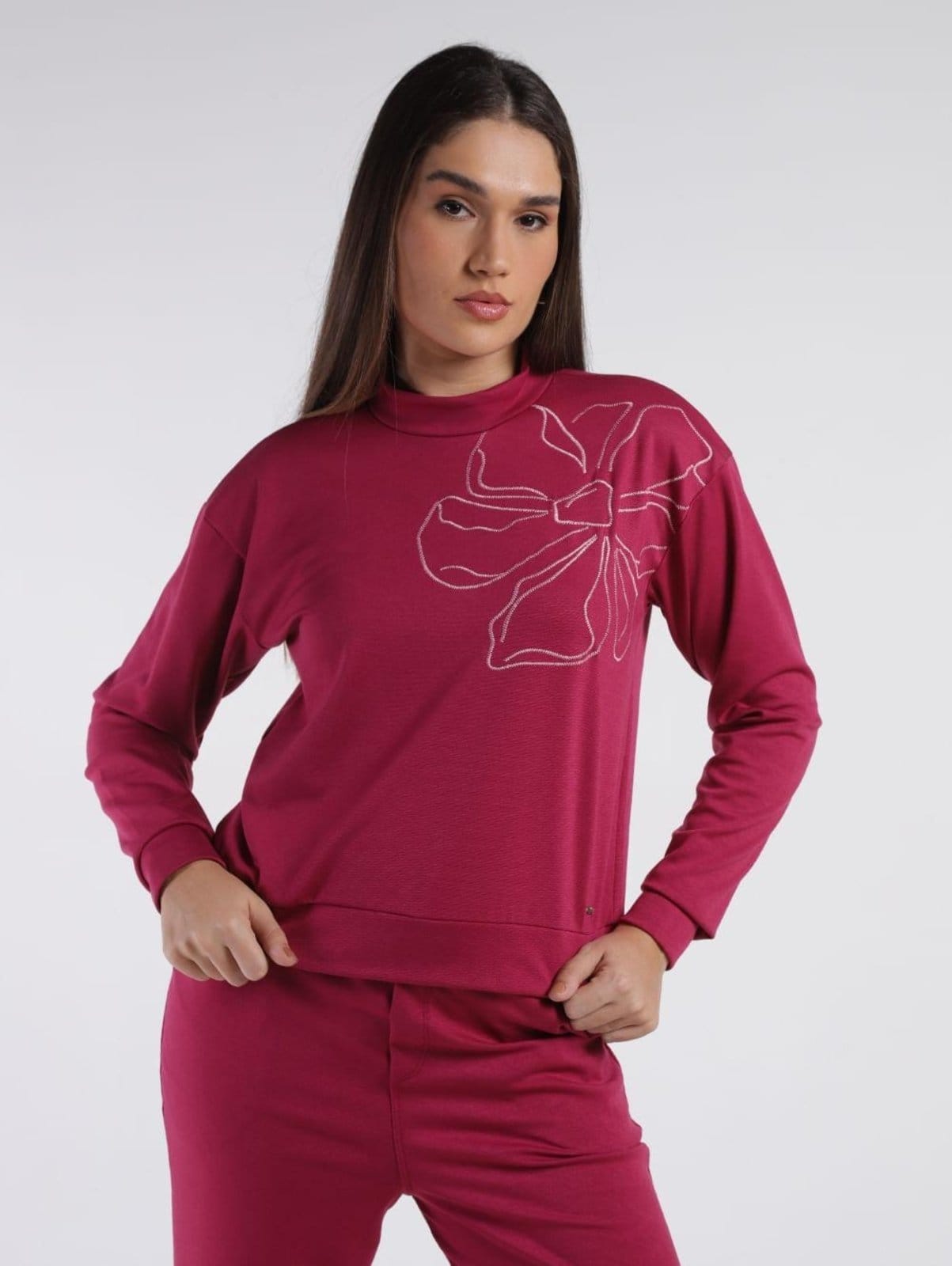 Blusão Manga Longa Feminino BORDO