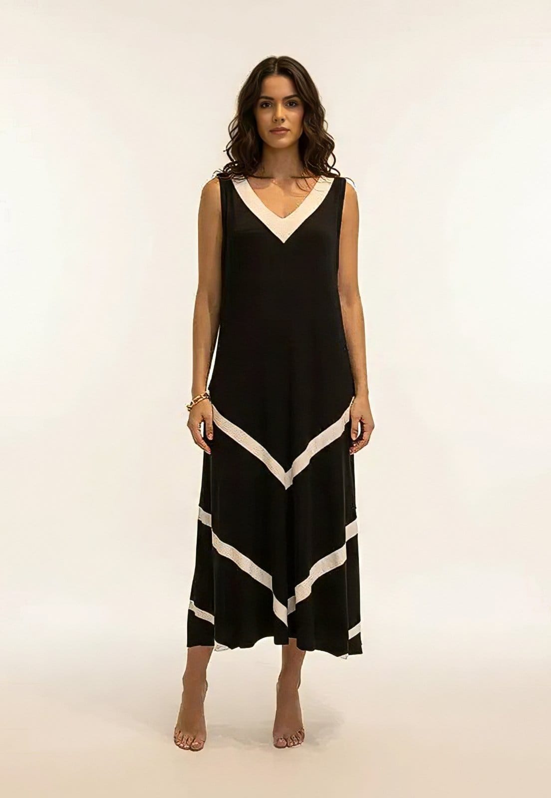 Vestido CabanaFee Serena Regata Malha Midi Plus e Branco