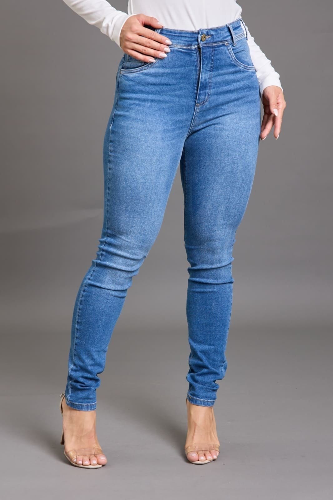 Calça Skinny Feminina Básica Cintura Alta Lemier Collection