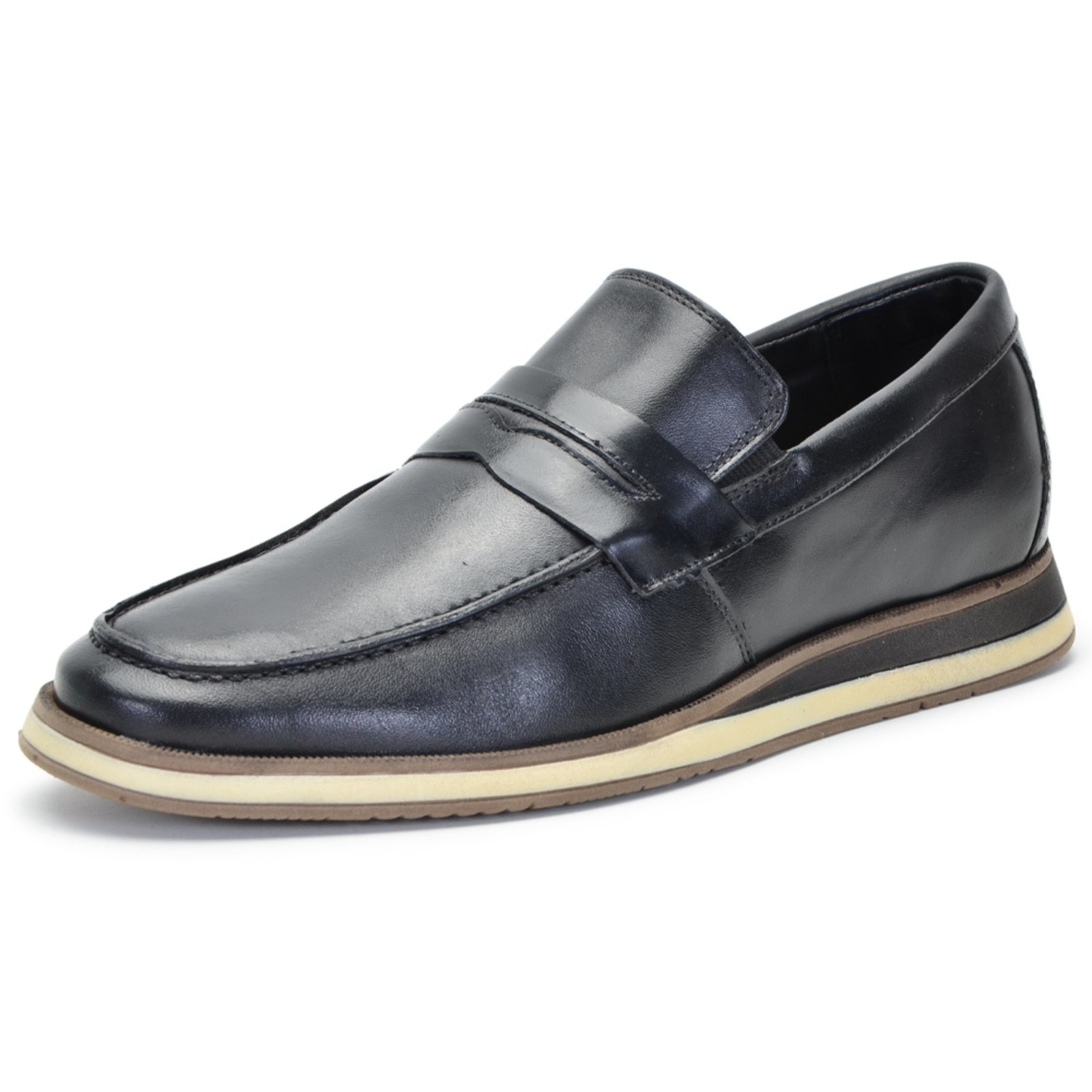 Imagem principal Sapato Social Bico Redondo Masculino Em Couro 25504 Ferrile preto