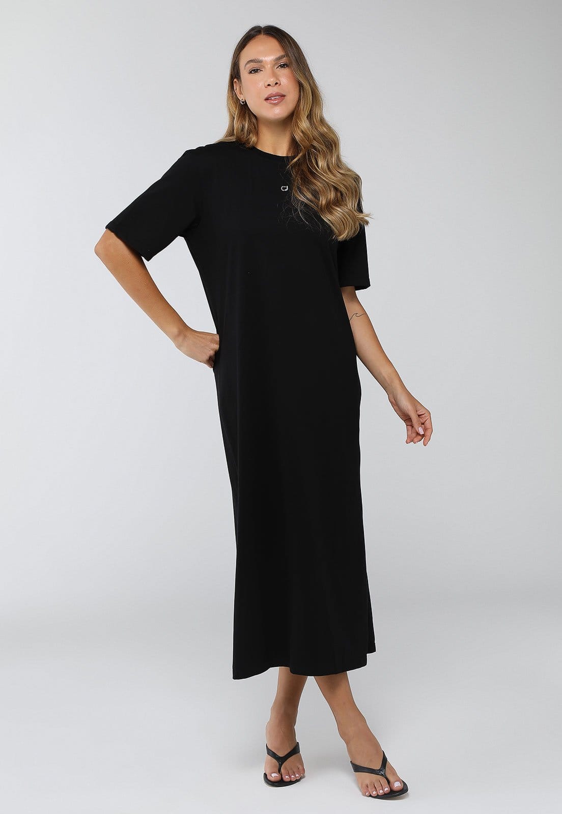 Vestido Feminino Colcci Jeans Midi