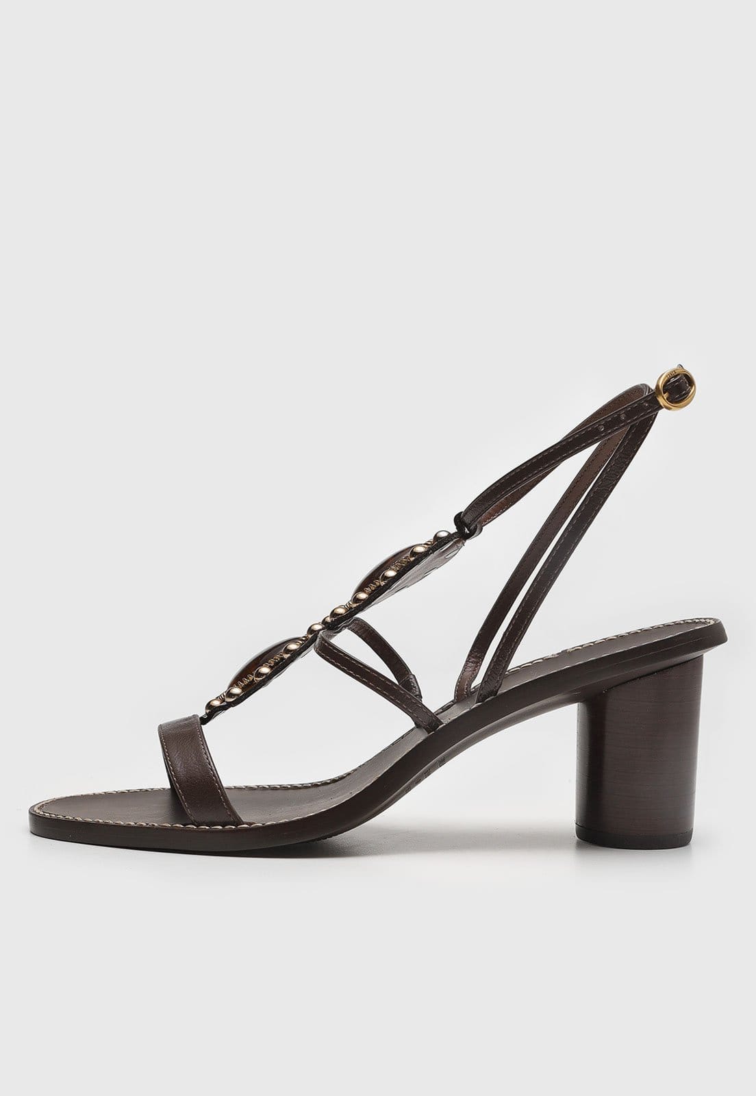 Sandália Feminina Lança Perfume Salto Bloco Pedrarias