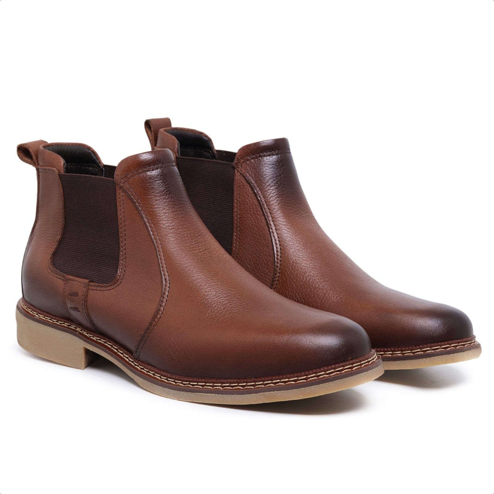 Bota Botina Masculina de Couro, Marca Mister Couros Ref 104 Floter Havana , MisterCouros