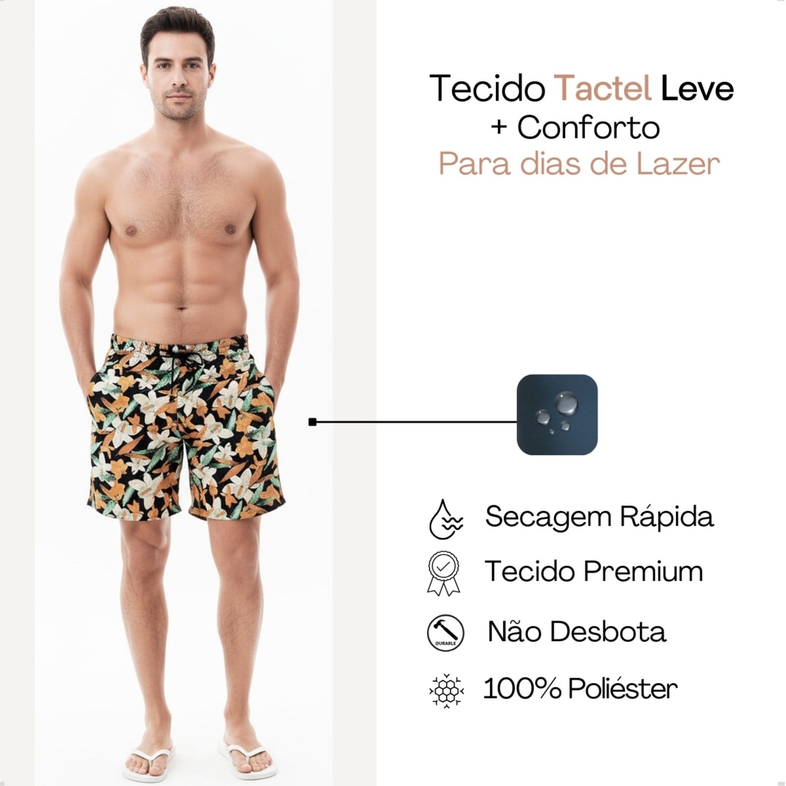 Kit 2 Bermuda Masculina Tactel Short Praia Cores Sortidas