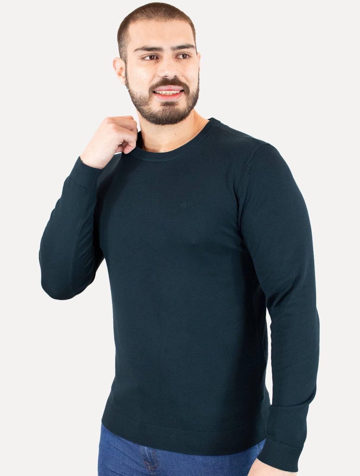 Imagem principal Suéter Calvin Klein Jeans Masculino Crewneck Tricot Mini Logo Calvin Klein preto