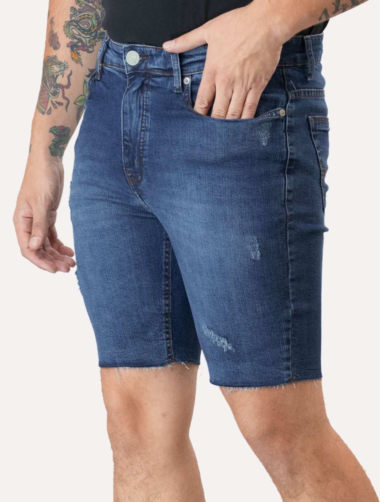 Imagem principal Bermuda Guess Jeans Masculina Inter Refile Médio Guess azul