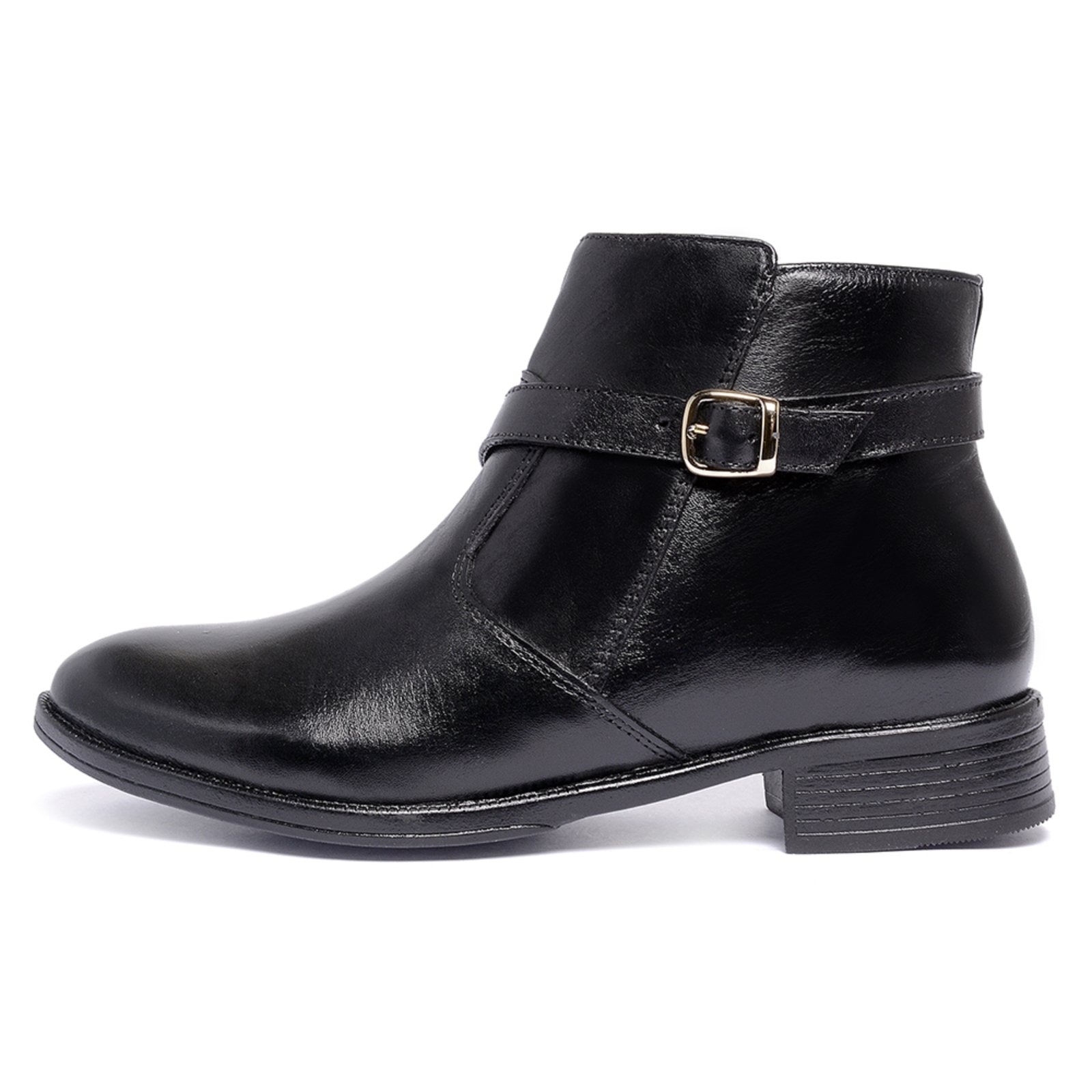 Imagem principal Bota Montaria Cano Curto Feminina Ferrile em Couro Zíper Preta Ferrile preto