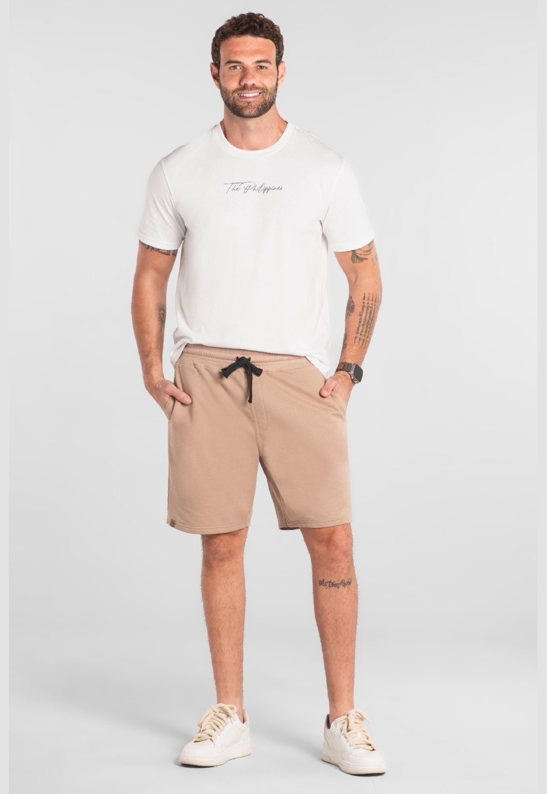 Imagem principal Bermuda Masculina em Moletom The Philippines The Philippines bege