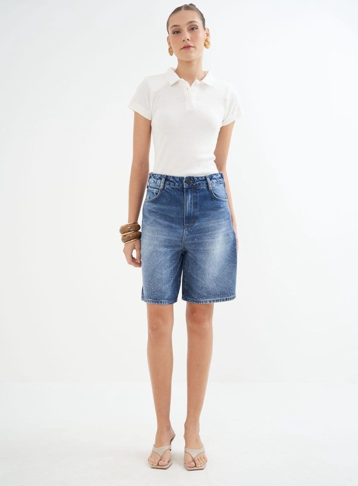 Polo Feminina Basic Colcci Off Shell