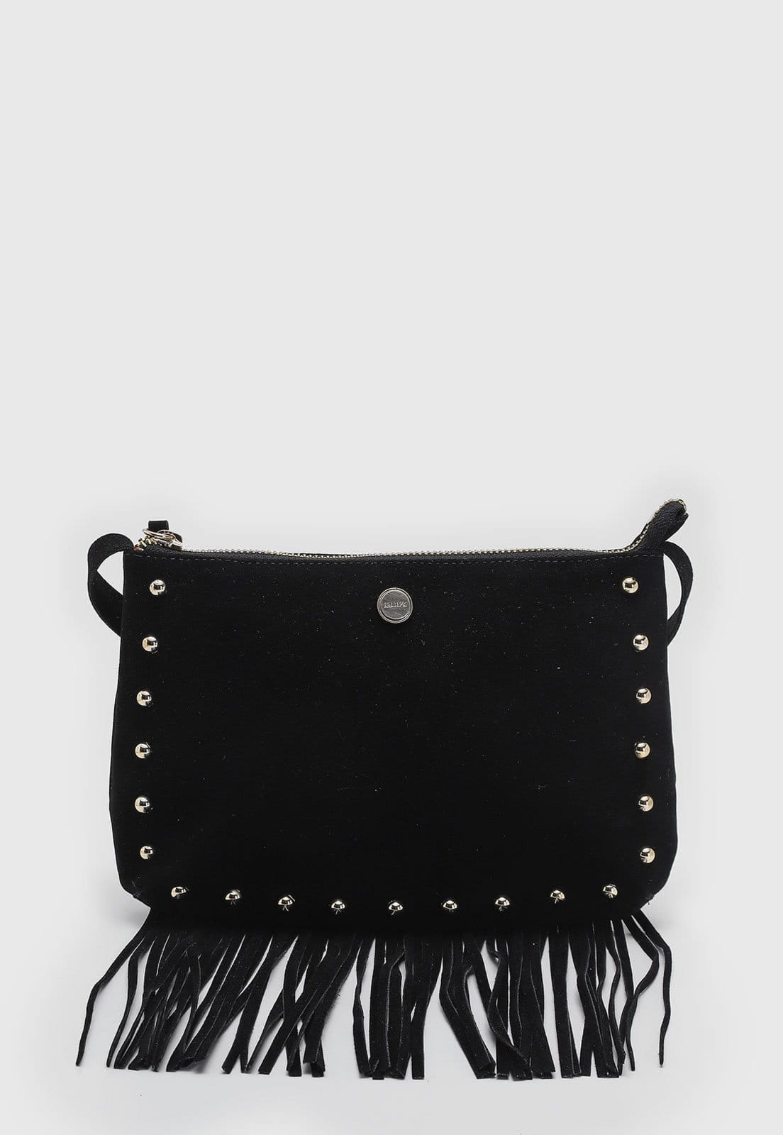 Bolsa Transversal Feminina ANACAPRI Boho Alça Ajustável Preta