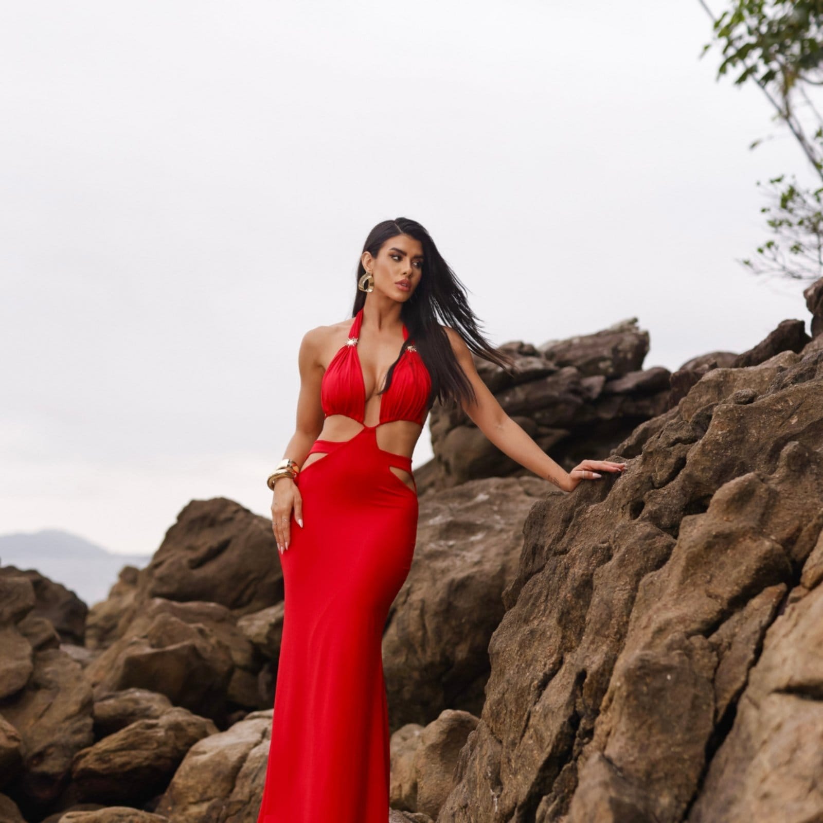 Vestido Longo Cut Out Tubinho Sereia Festas Auroriine