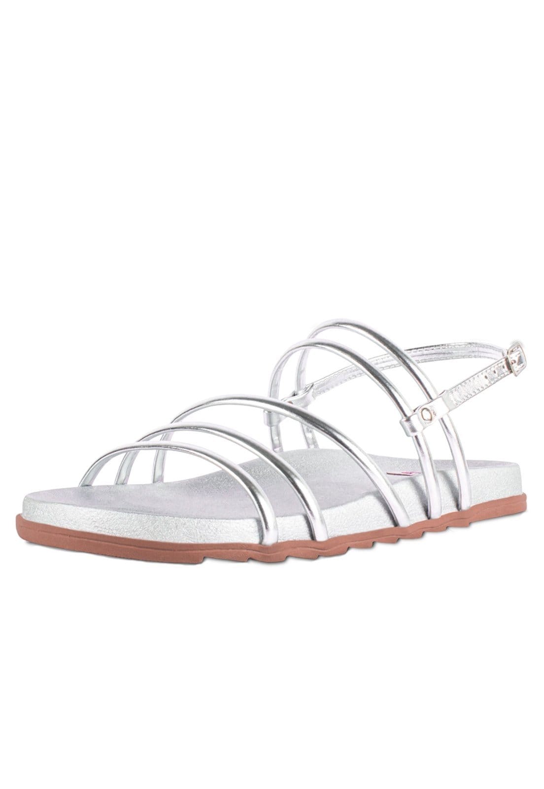 Sandalia Feminina Rasteira Papete Flat Moda Festa Brilhante Tiras