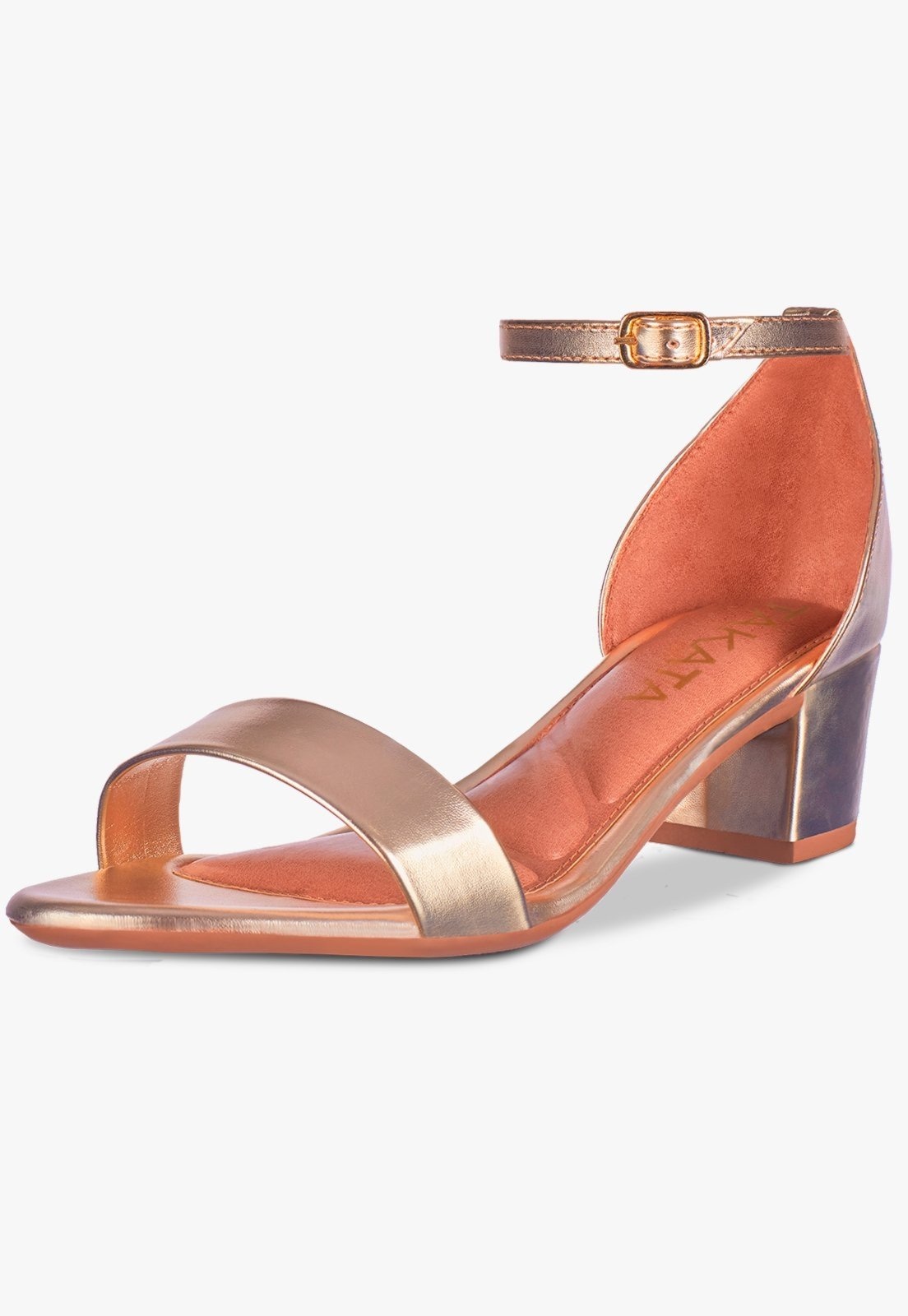 Imagem principal Sandalia Feminina Salto Bloco Grosso Metalizada Brilhante Dourada TAKATA BY RAFAEL TAKATA dourado