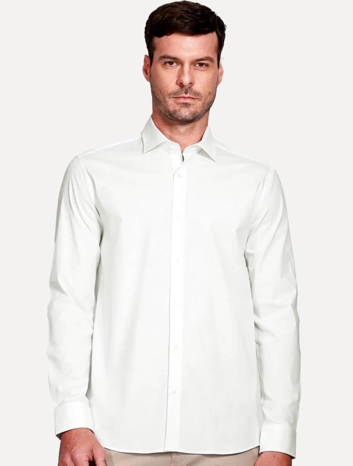 Imagem principal Camisa Aramis Masculina Slim Tricoline Liso Stretch Branca Aramis branco
