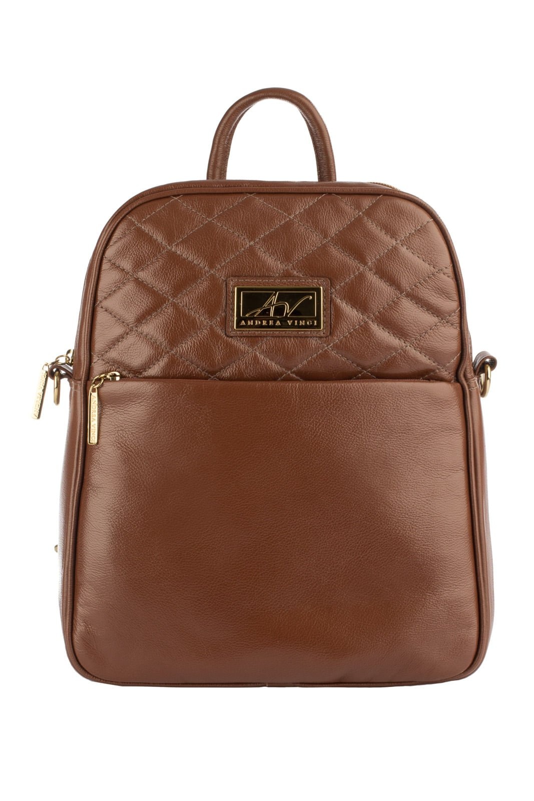 Imagem principal Mochila de couro liso Lune - Whisky Andrea Vinci vermelho