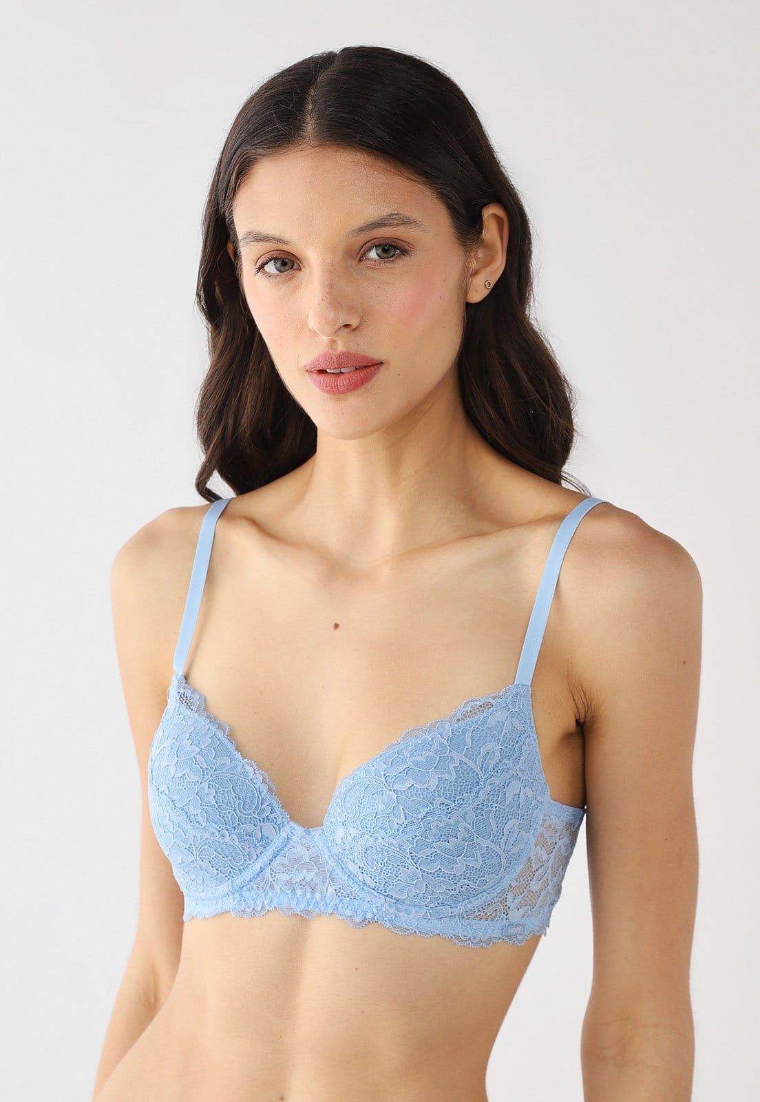 Sutiã Feminino Hope Meia-Taça Em Renda Claro