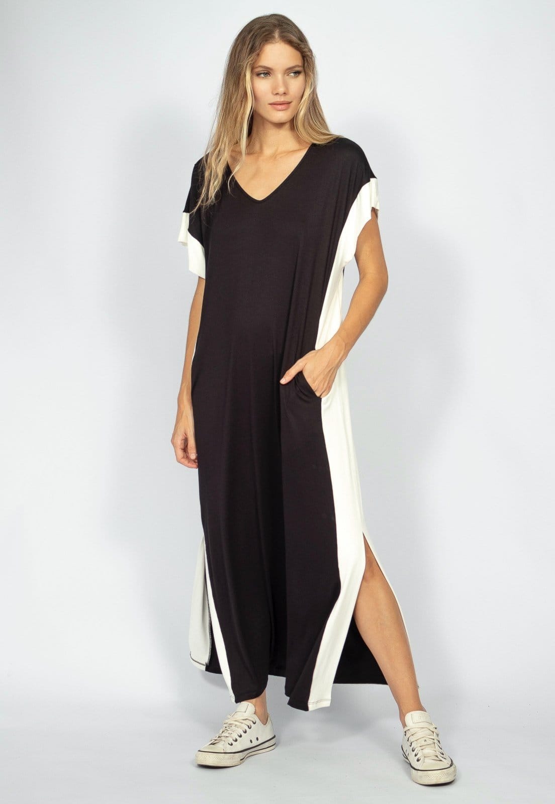 Vestido Bicolor Nheengatu Malha e o