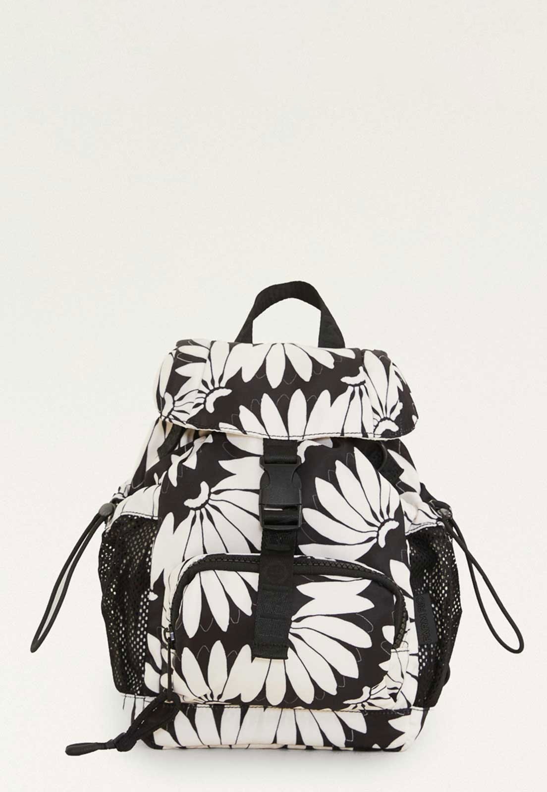 Imagem principal Bolsa Feminina Farm Pipoquinha Copabanana Estampa Floral Preta e Branca FARM preto