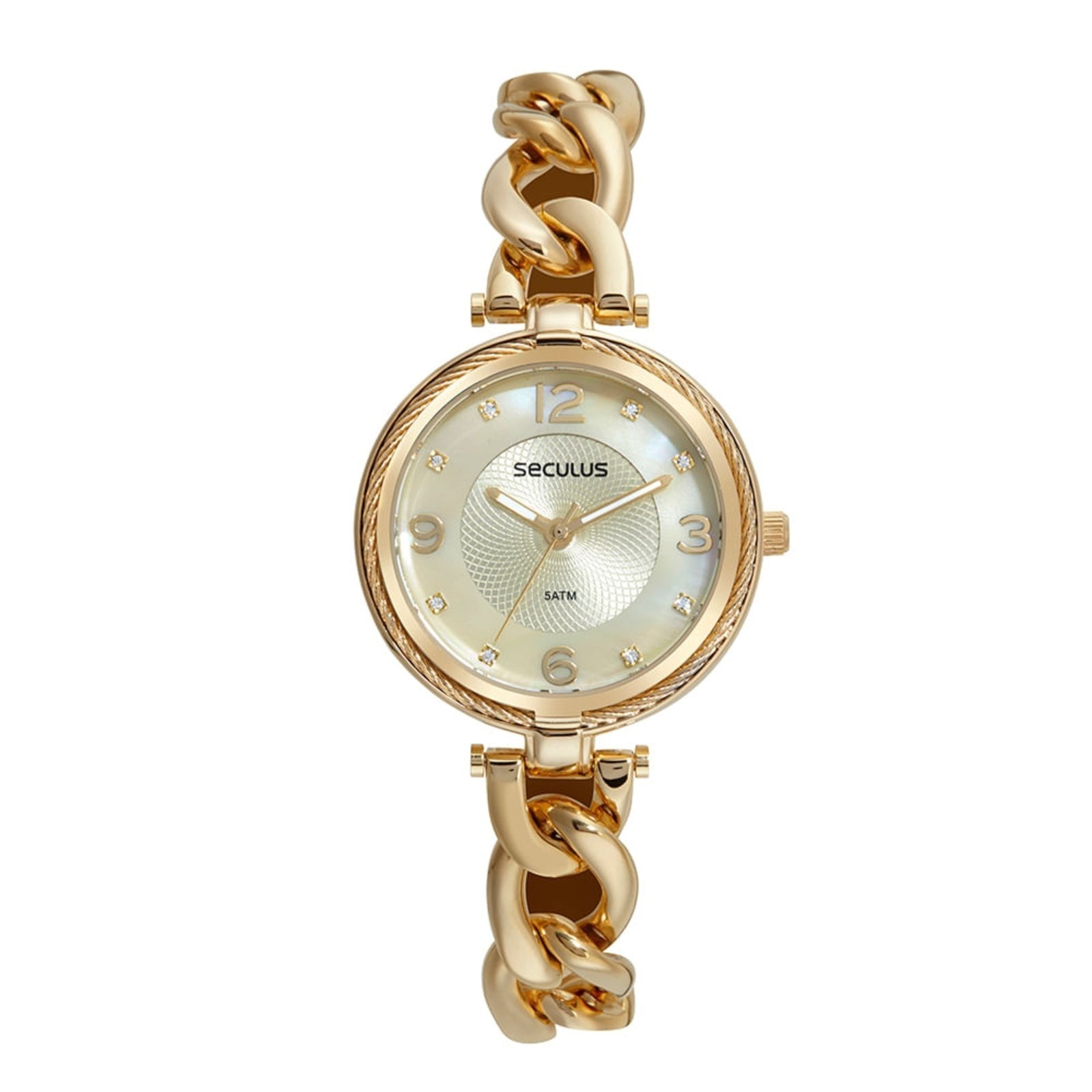 Imagem principal Relógio Seculus Feminino Madrepérola Corrente Seculus dourado