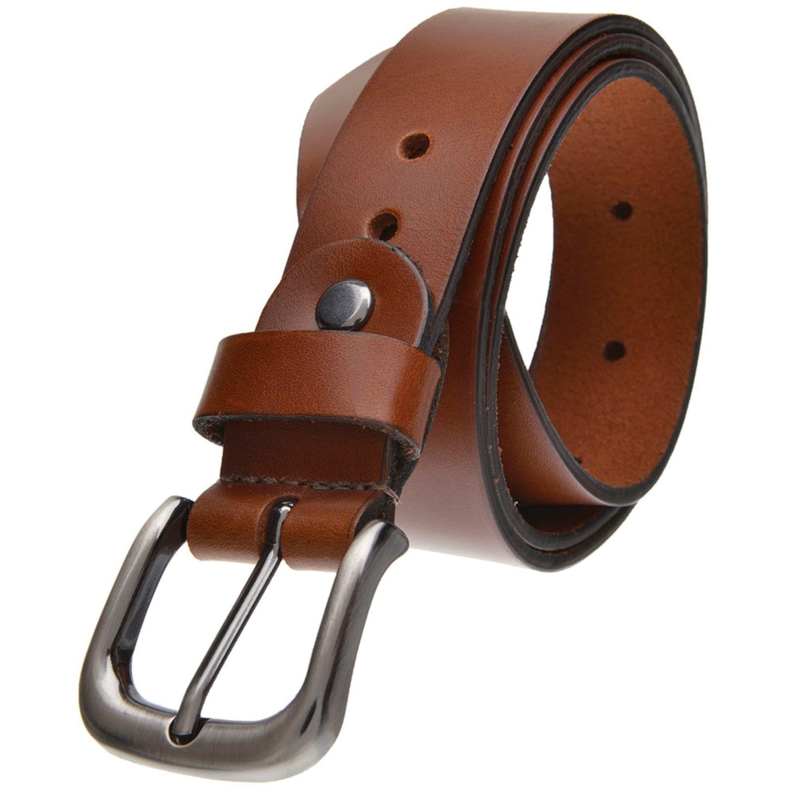 Cinto Feminino em Couro GP 26 com fivela grafite na cor Conhaque