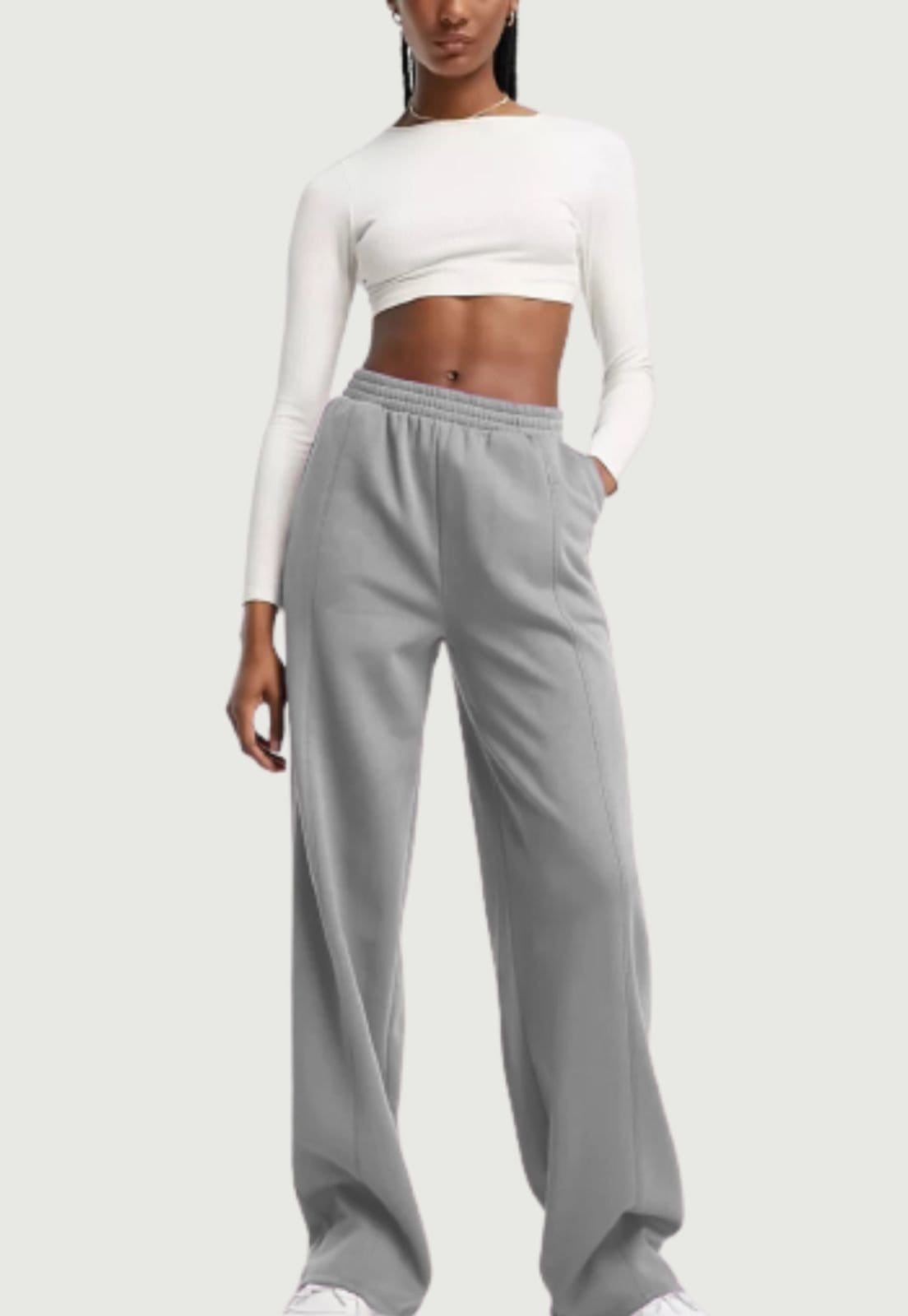 Calça Moletom Pantalona Diluxo Wide com Bolso